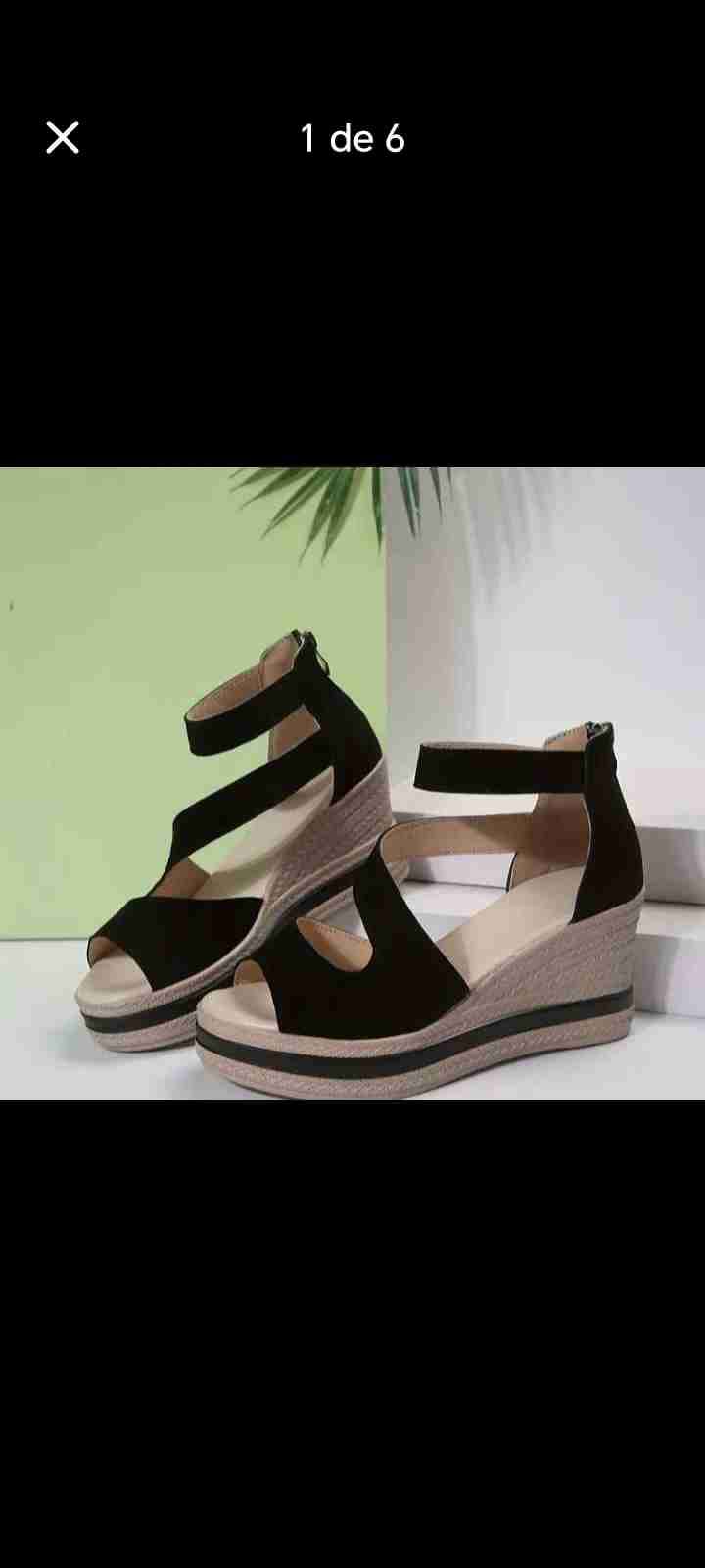 Sandalias negras con plataforma 37