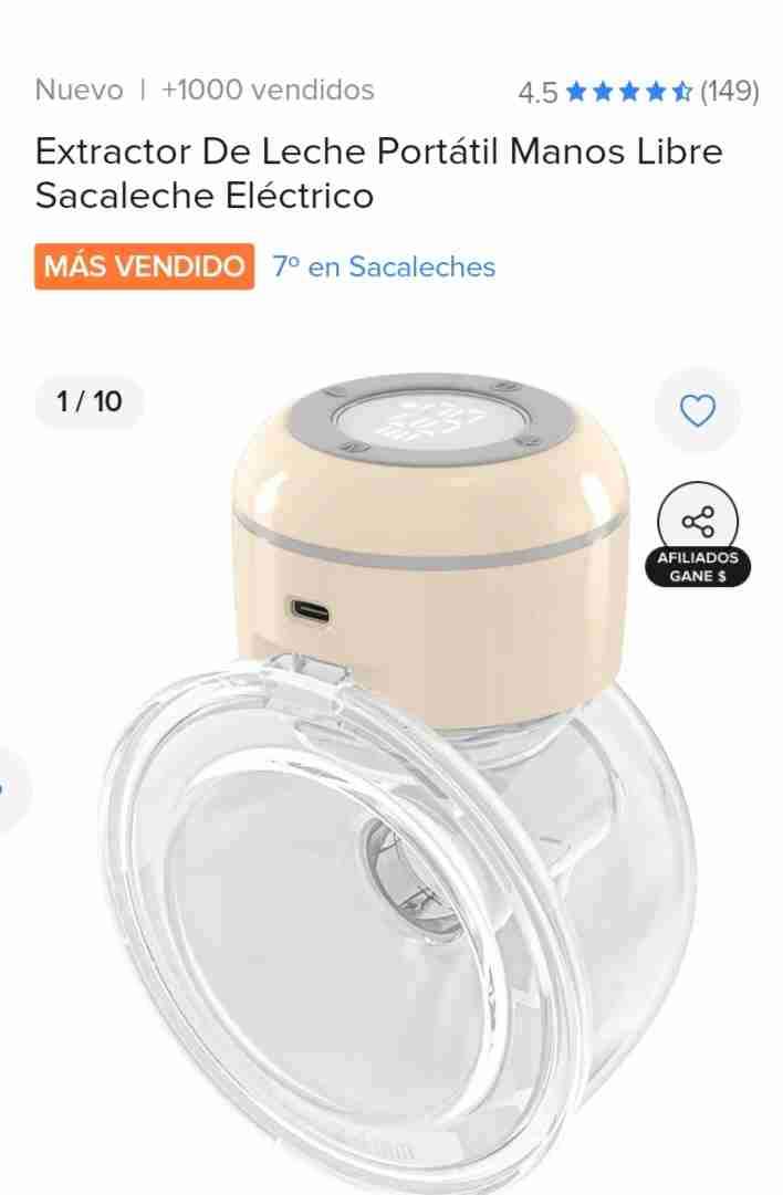 Extractor de leche portátil eléctrico