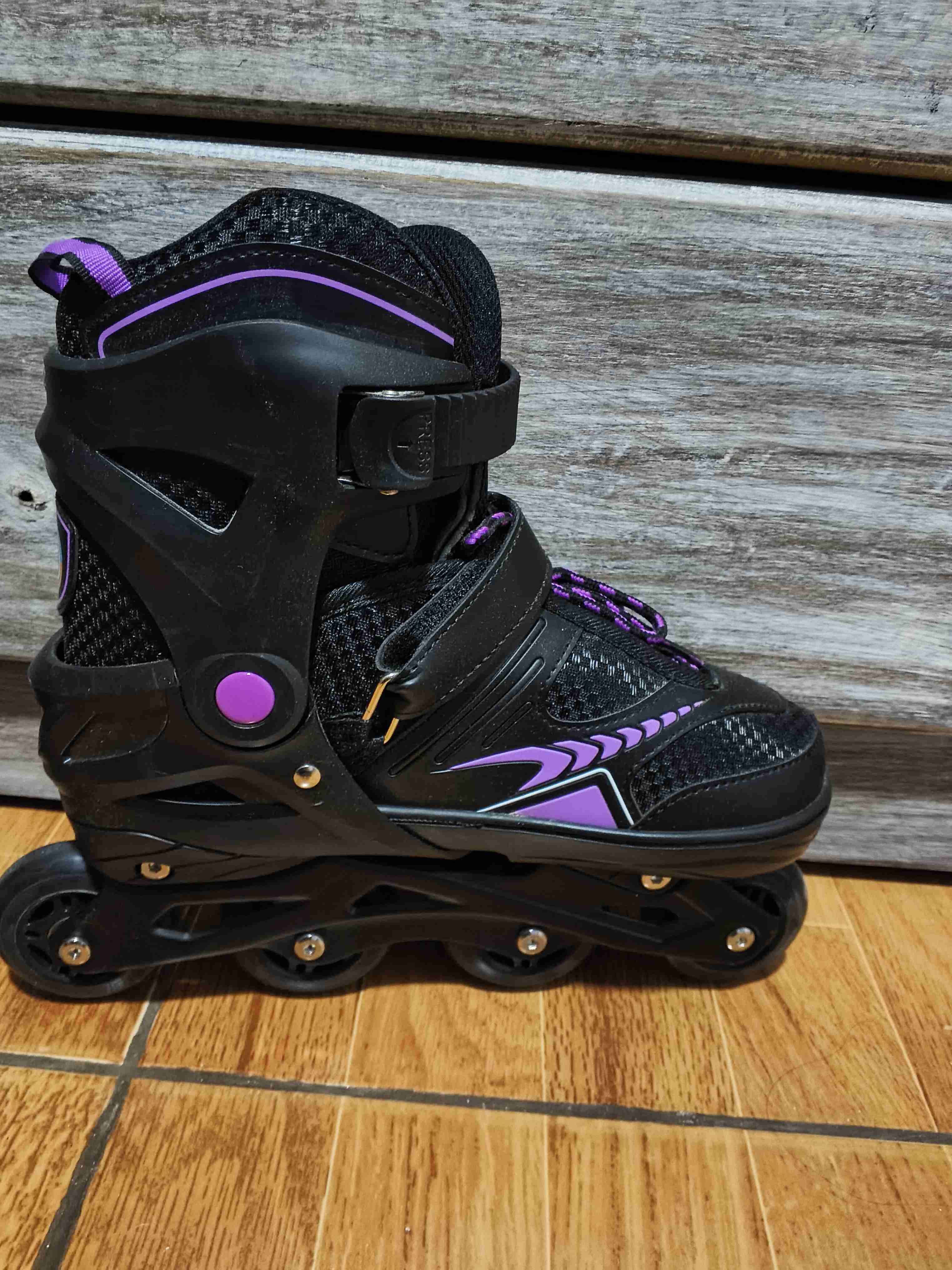 Patines en línea negros y morados - miniatura 3