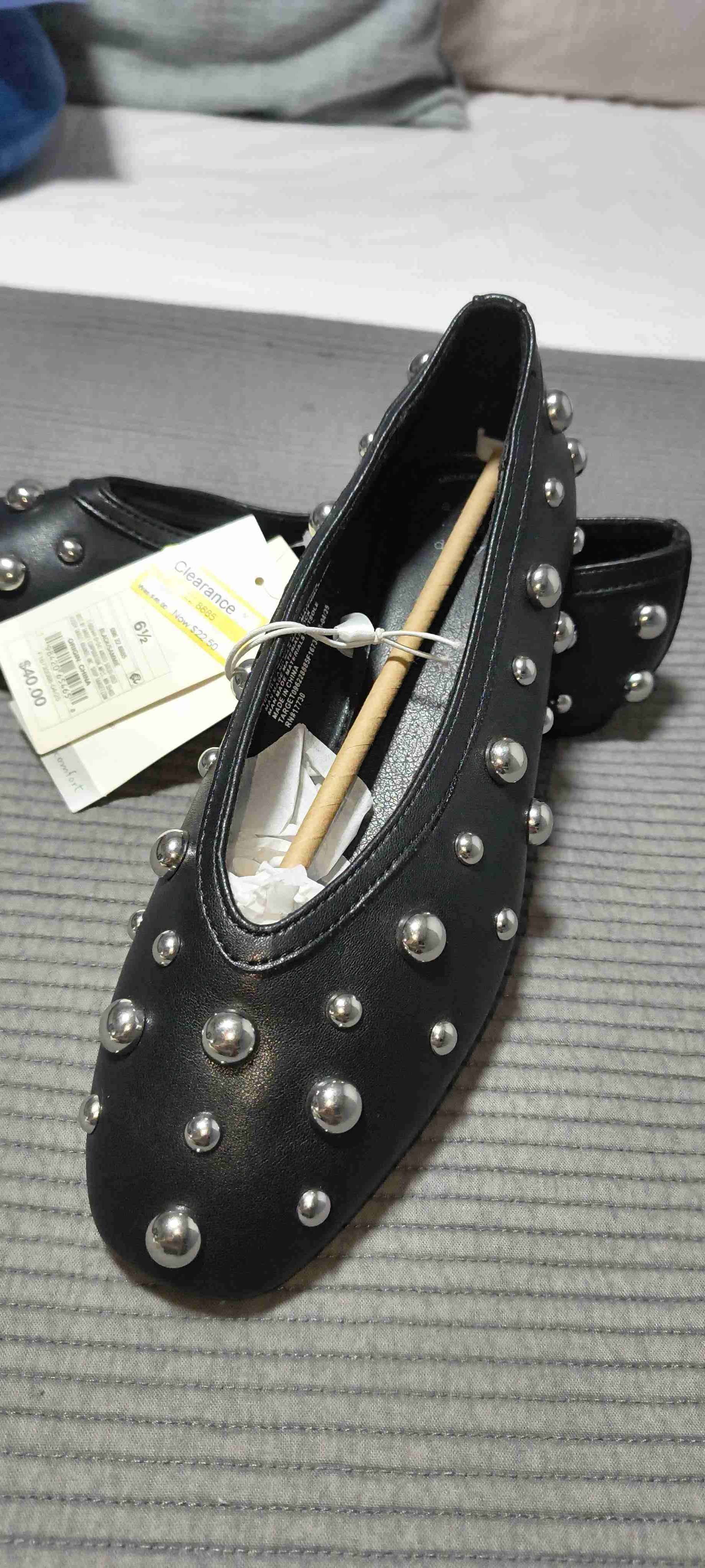 Zapatos planos negros con tachas - miniatura 3