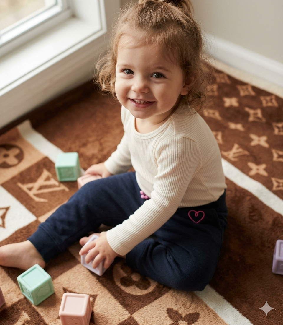 Pantalón deportivo negro con corazón - miniatura 3