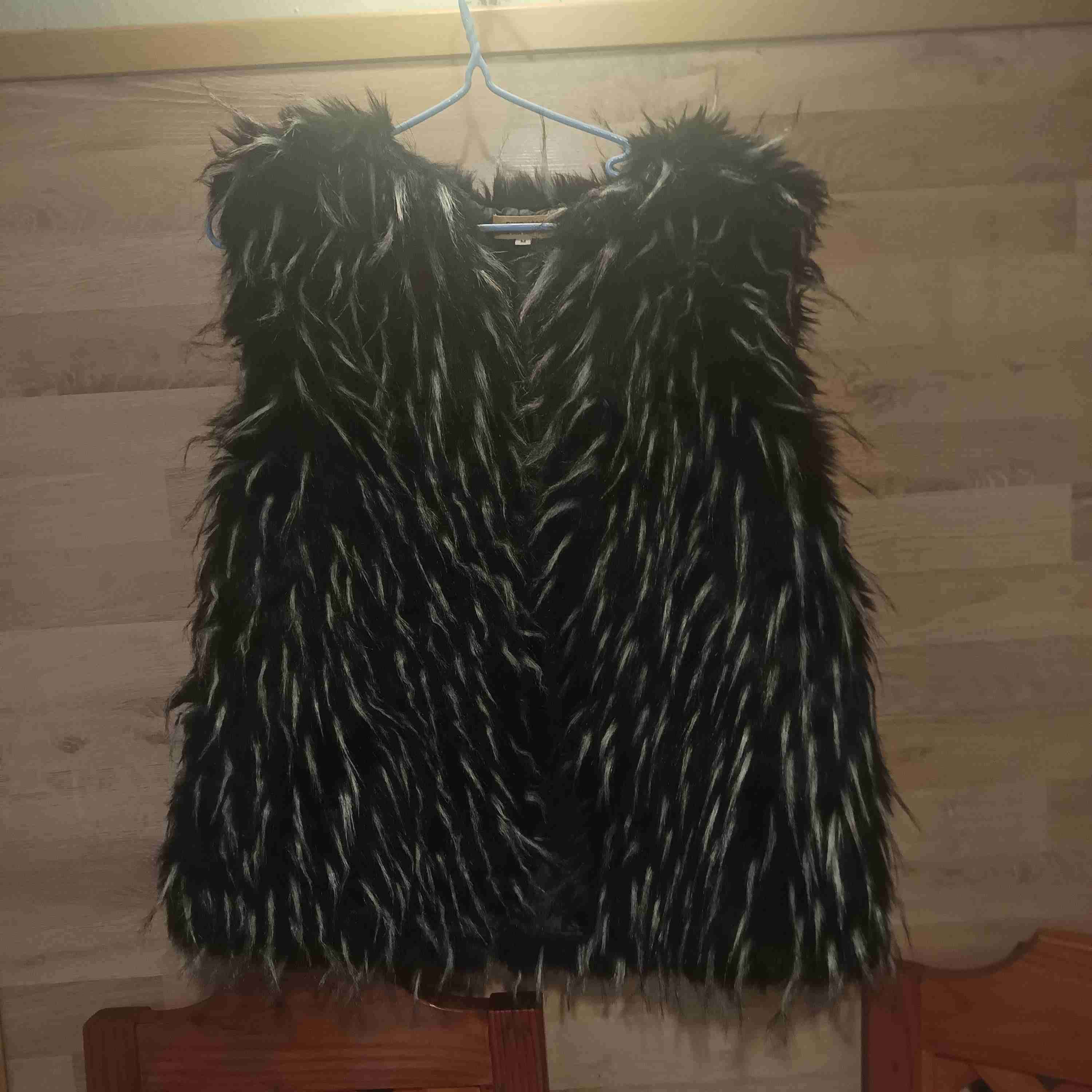 Chaleco de piel sintética largo - miniatura 4