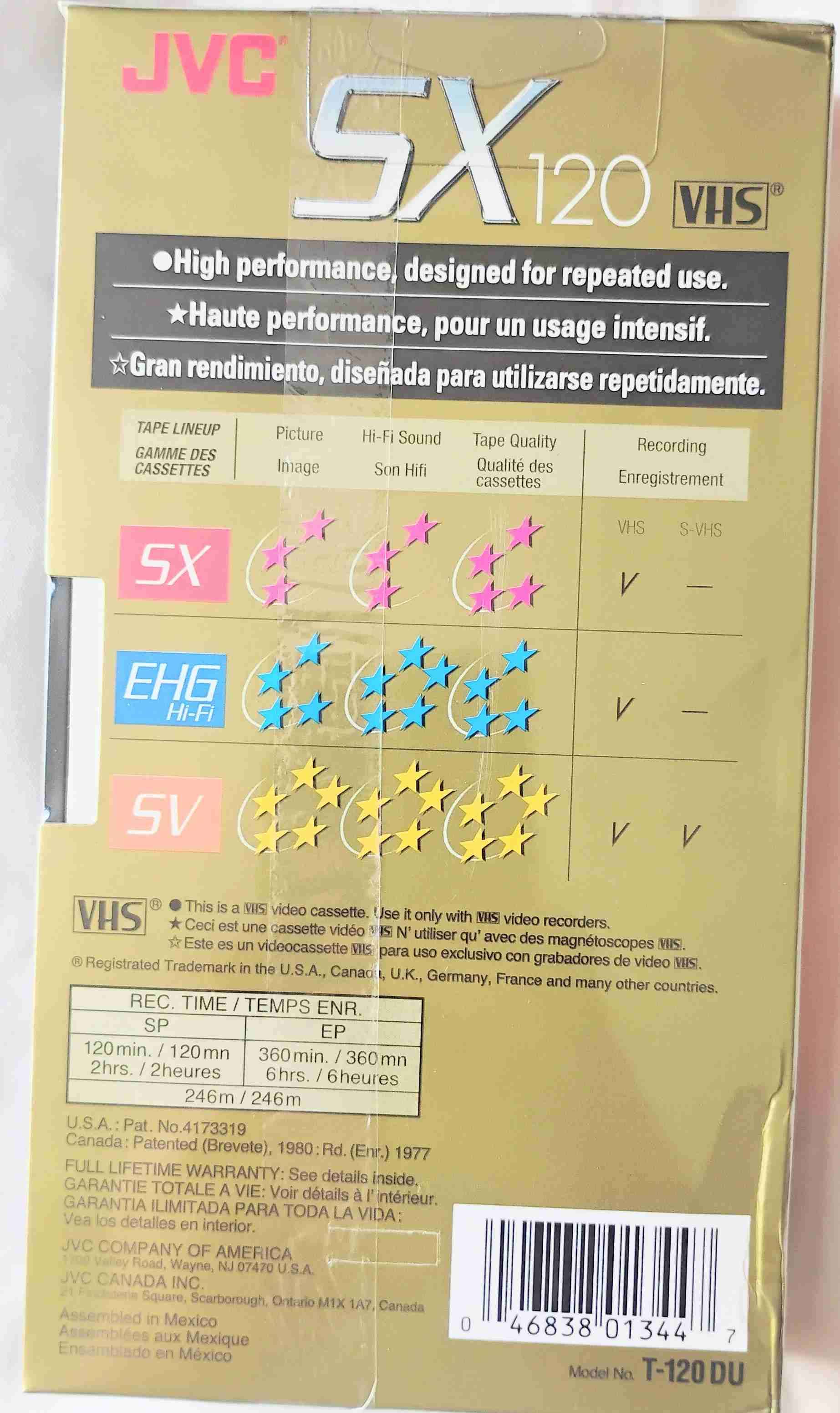 Cinta VHS JVC 6 horas nueva sellada - miniatura 2