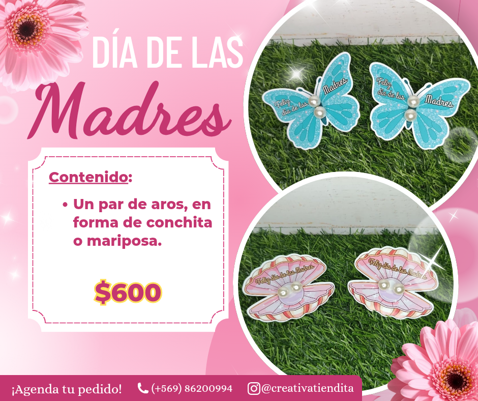 Aros con diseño de mariposa