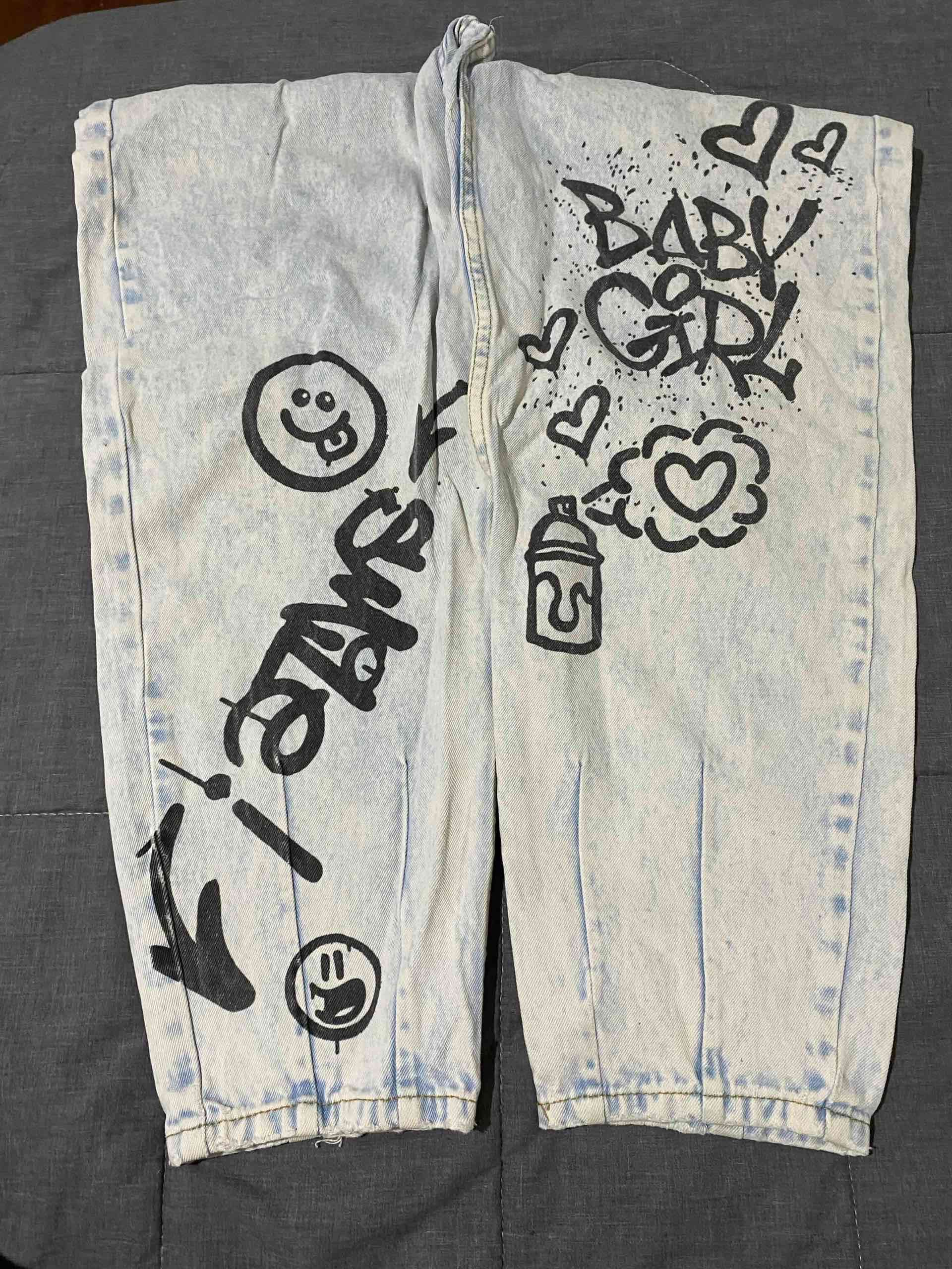 Jeans claros estilo graffiti - miniatura 2