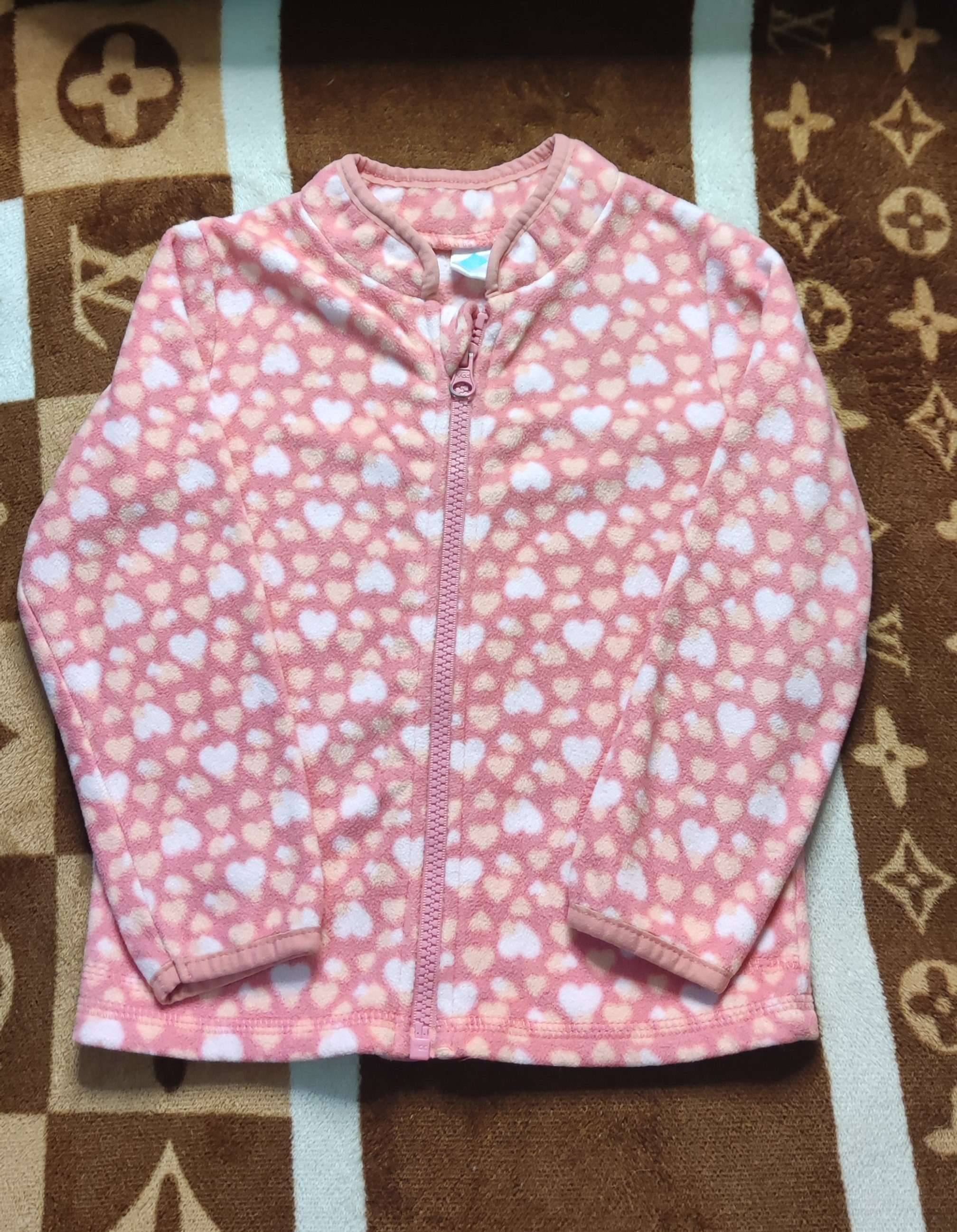 Polerón infantil rosado con corazones - miniatura 1