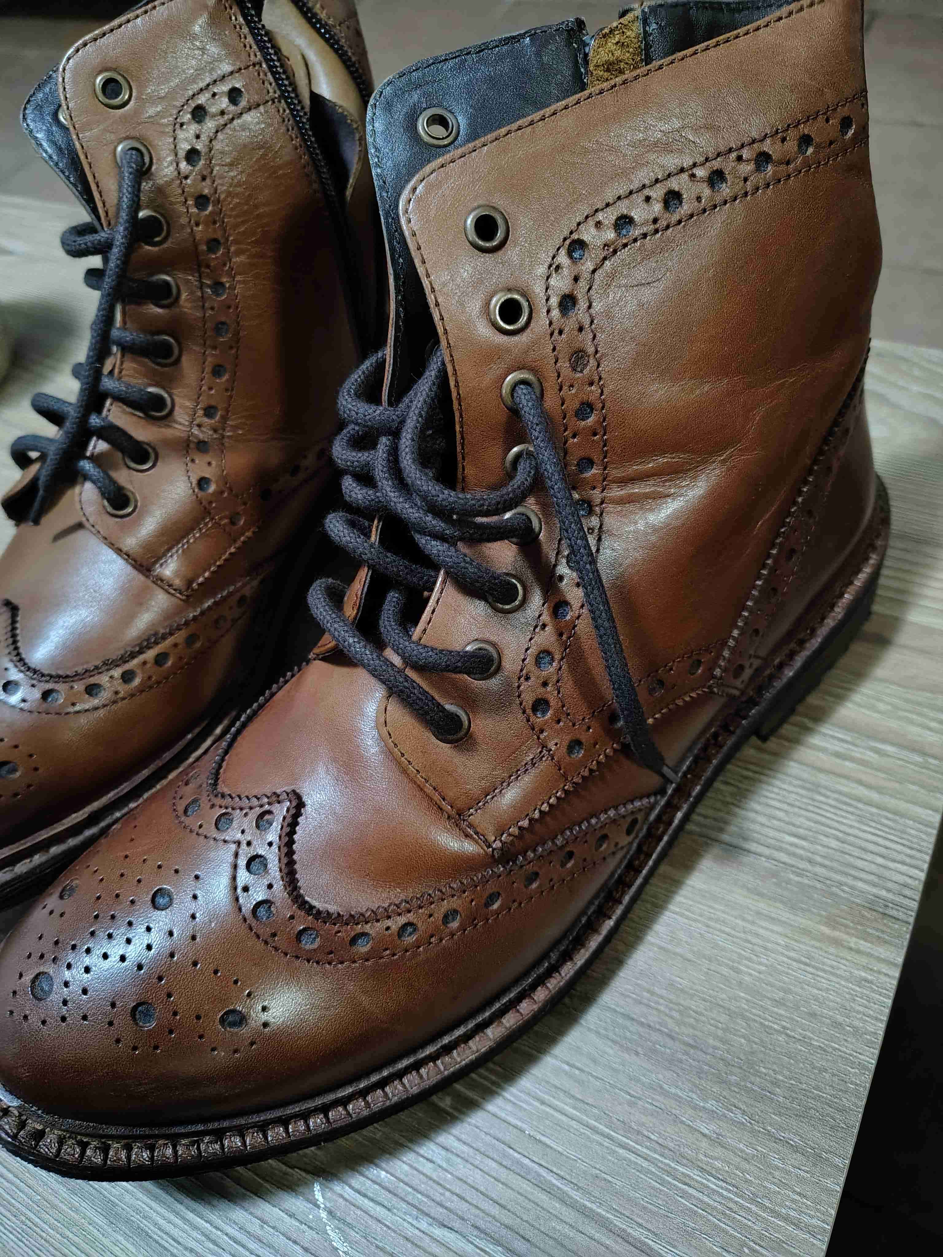 Botines de cuero marrón Hush Puppies - miniatura 2