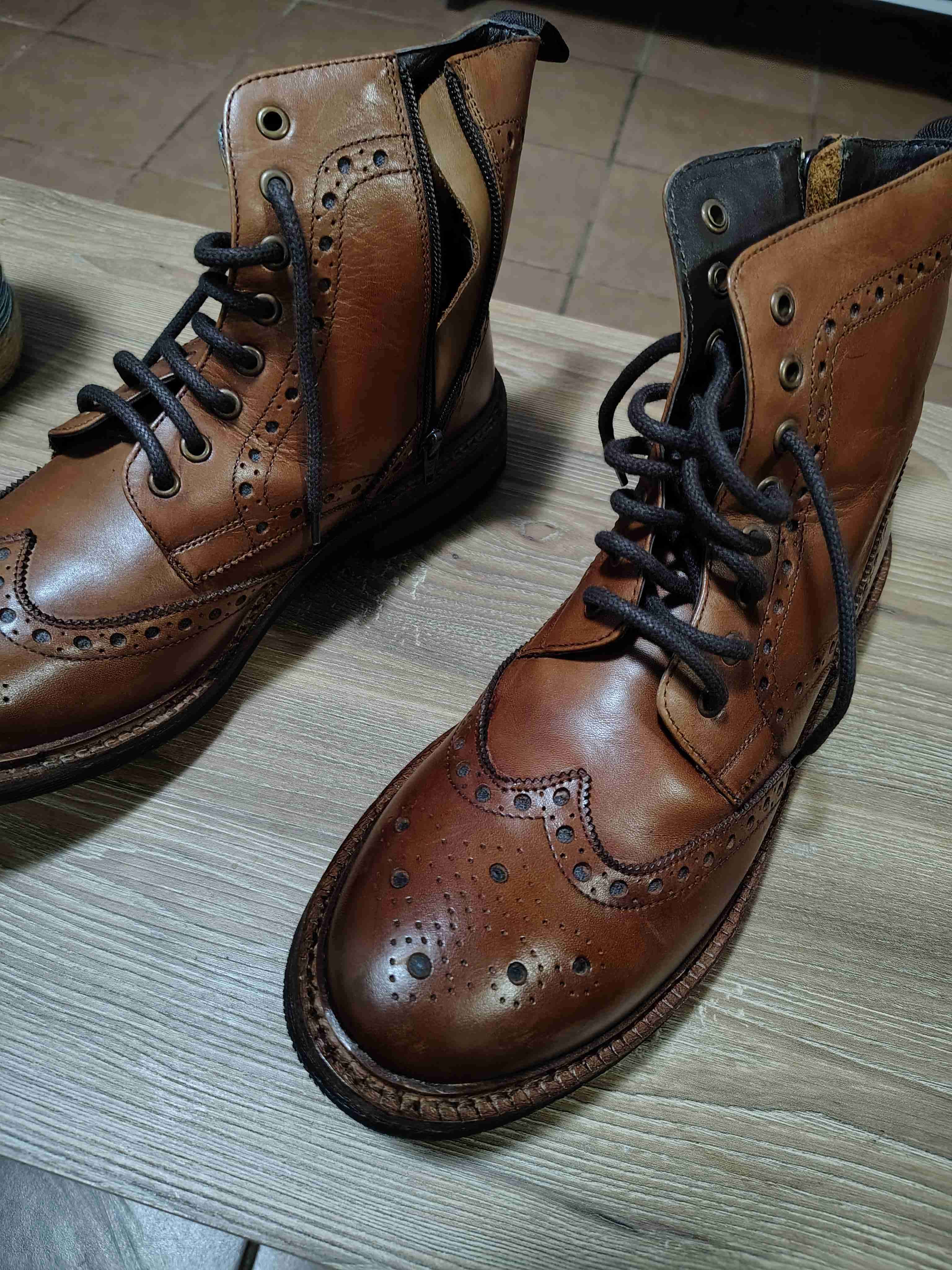 Botines de cuero marrón Hush Puppies - miniatura 4