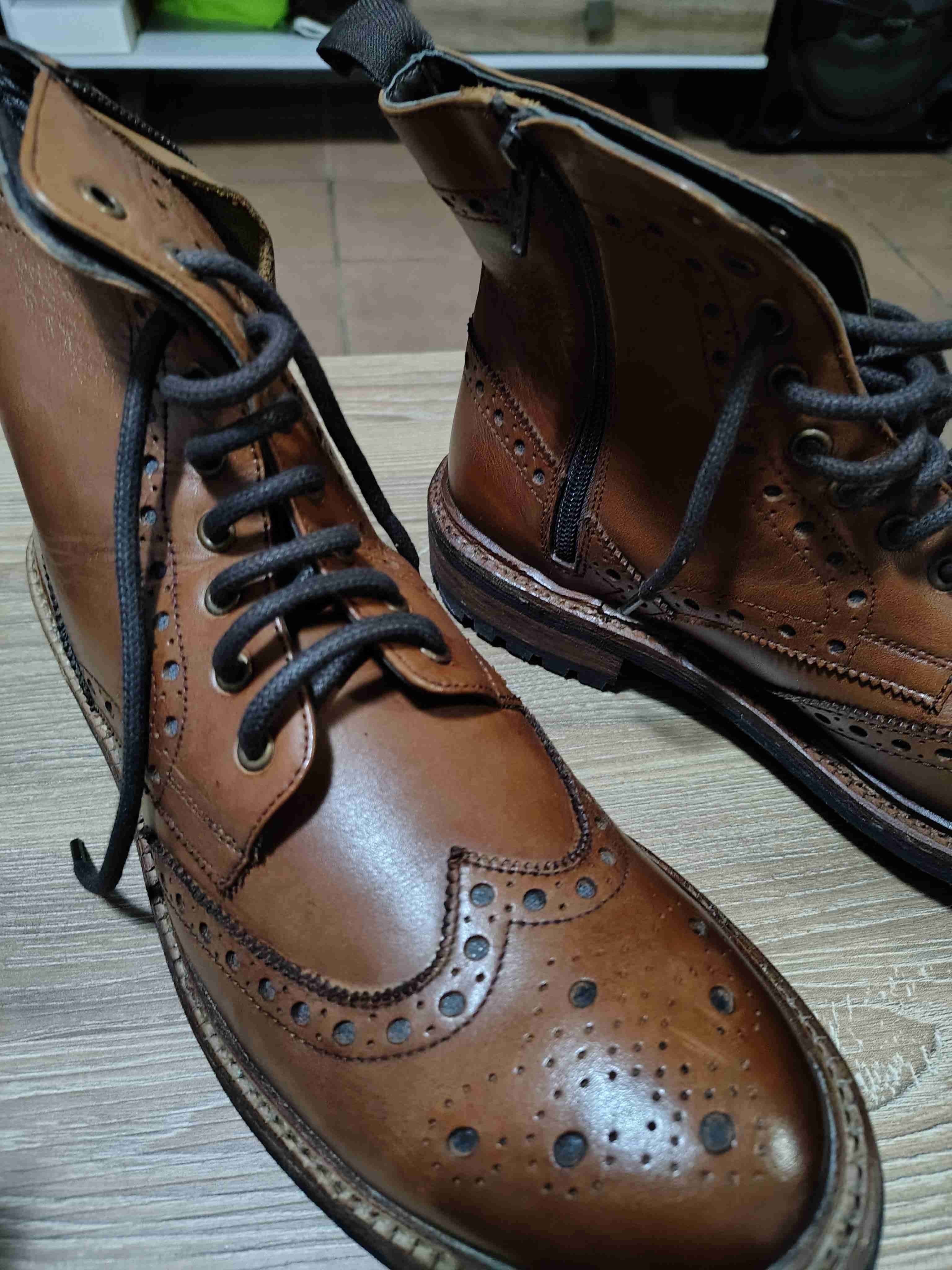 Botines de cuero marrón Hush Puppies - miniatura 5