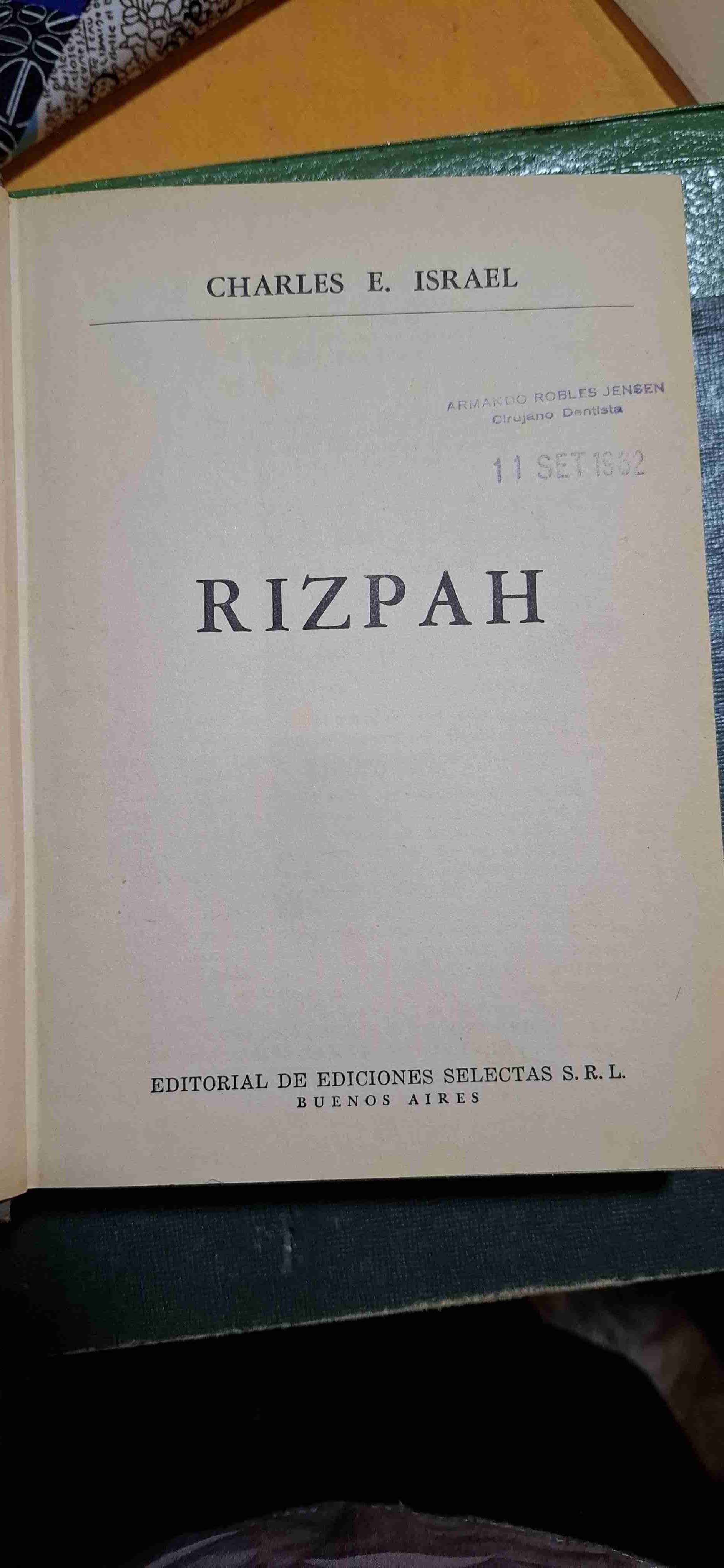 Libro "Rizpah" de Charles E. Israel - miniatura 2