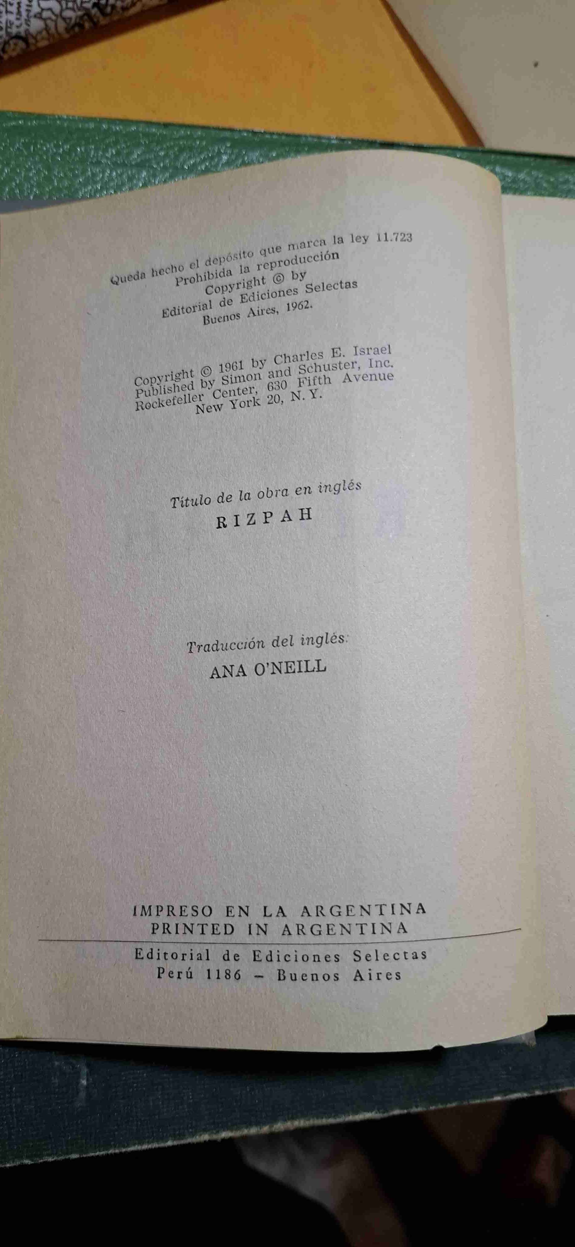 Libro "Rizpah" de Charles E. Israel - miniatura 3