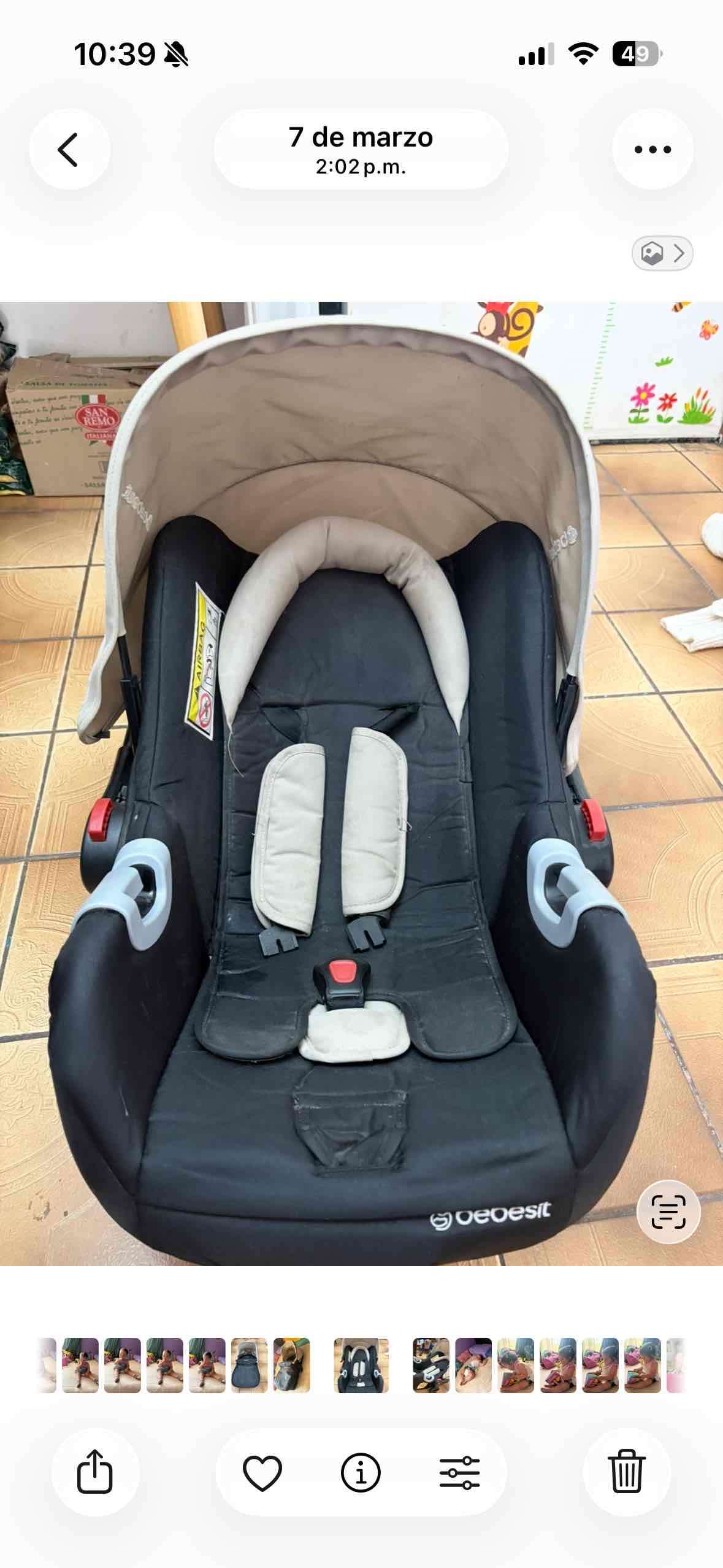 Coche de bebé Bebesit negro - miniatura 2