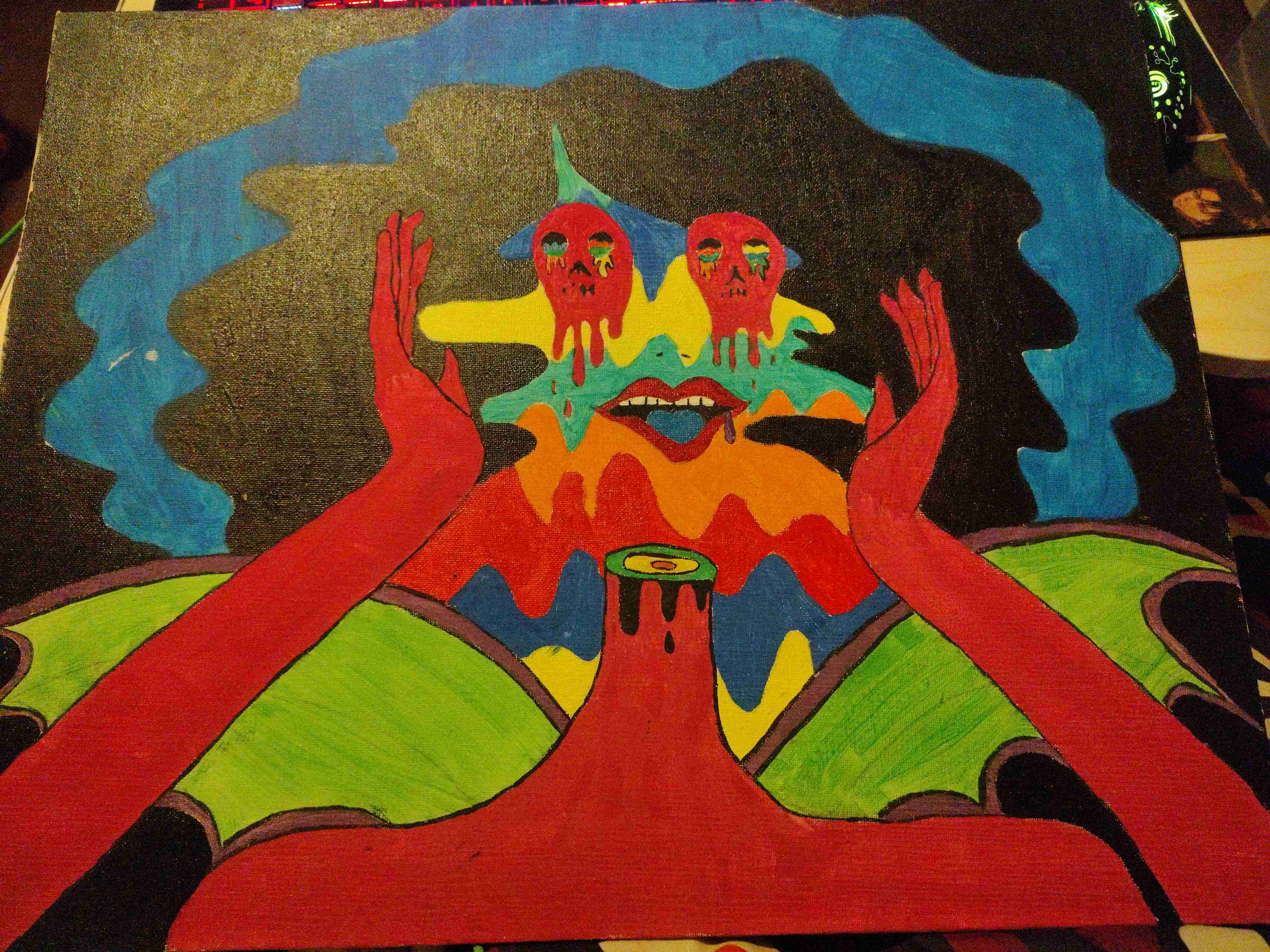 Pintura psicodélica colorida