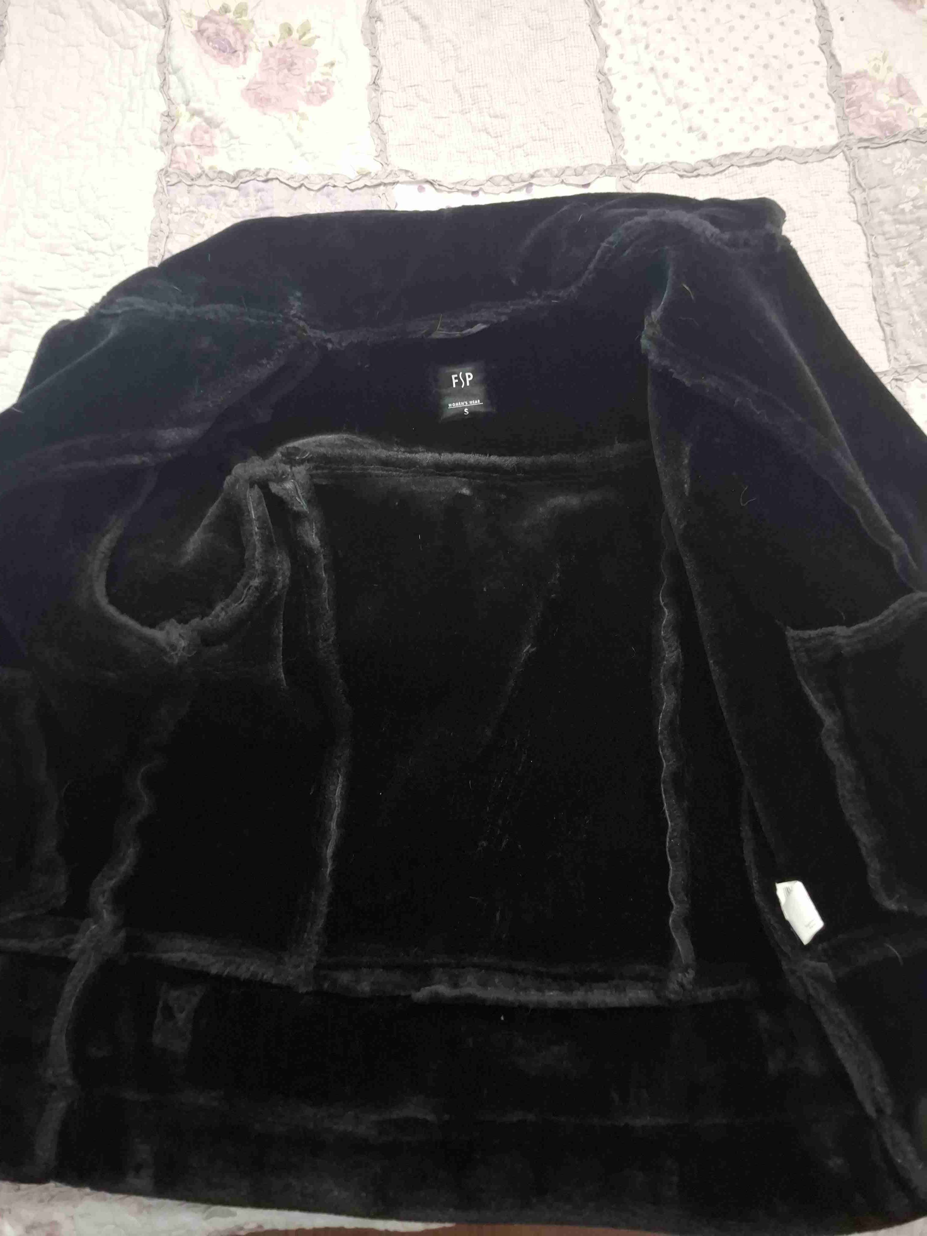 Chaqueta aviadora de cuero negra con forro - miniatura 4