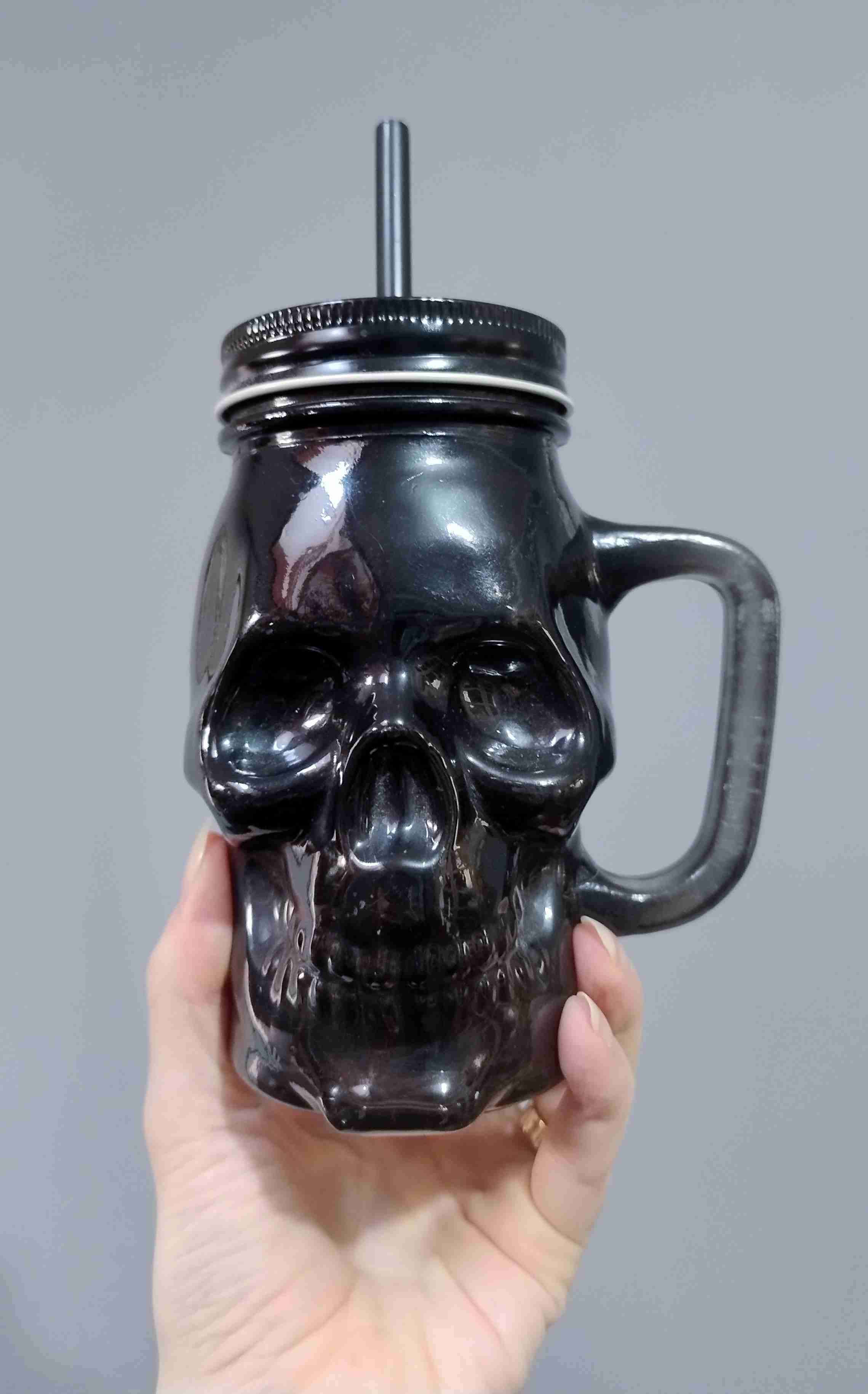 Vasos de calavera con bombillas - miniatura 1