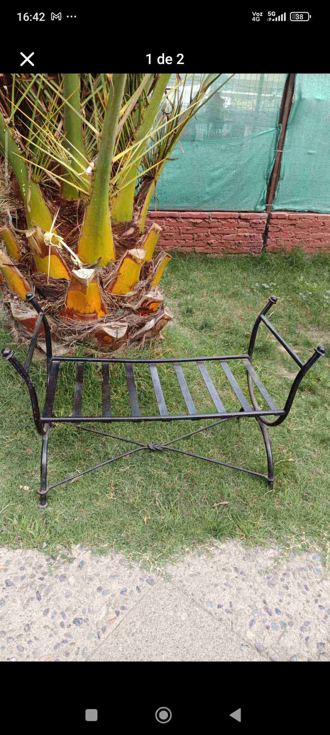 Base de banca de hierro negro - miniatura 2