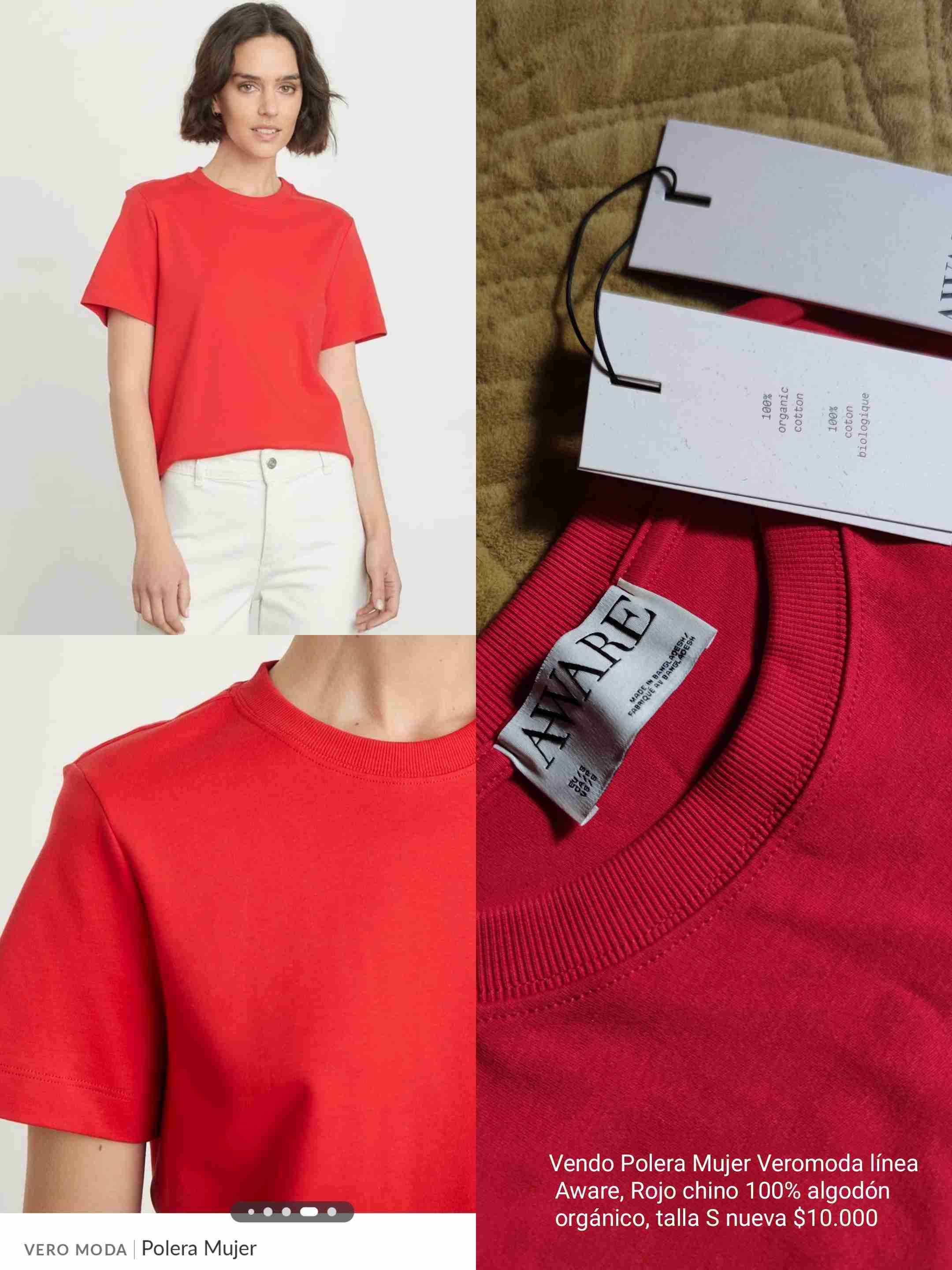 Polera Mujer Roja Vero Moda