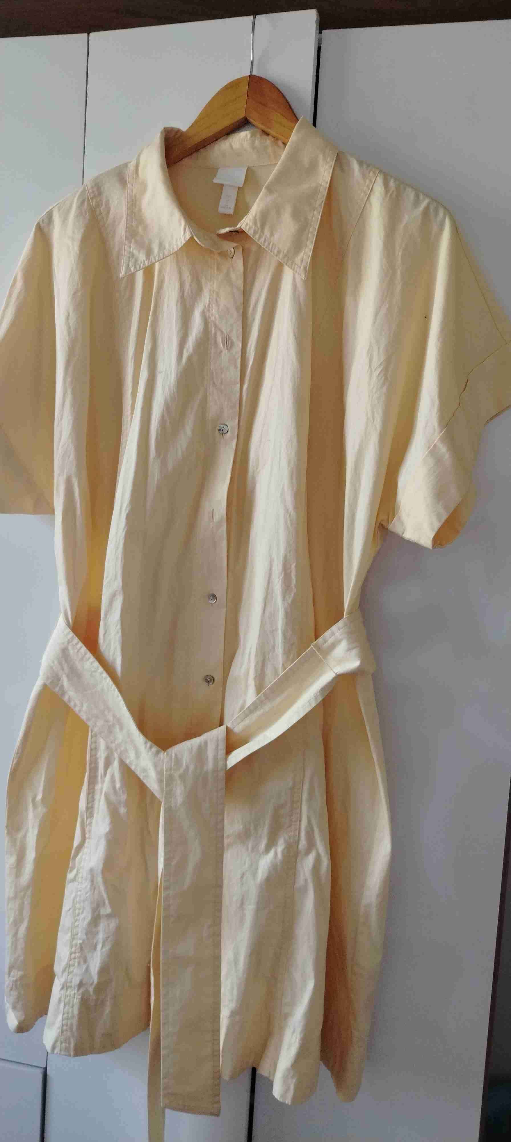 Vestido camisero amarillo claro - miniatura 1