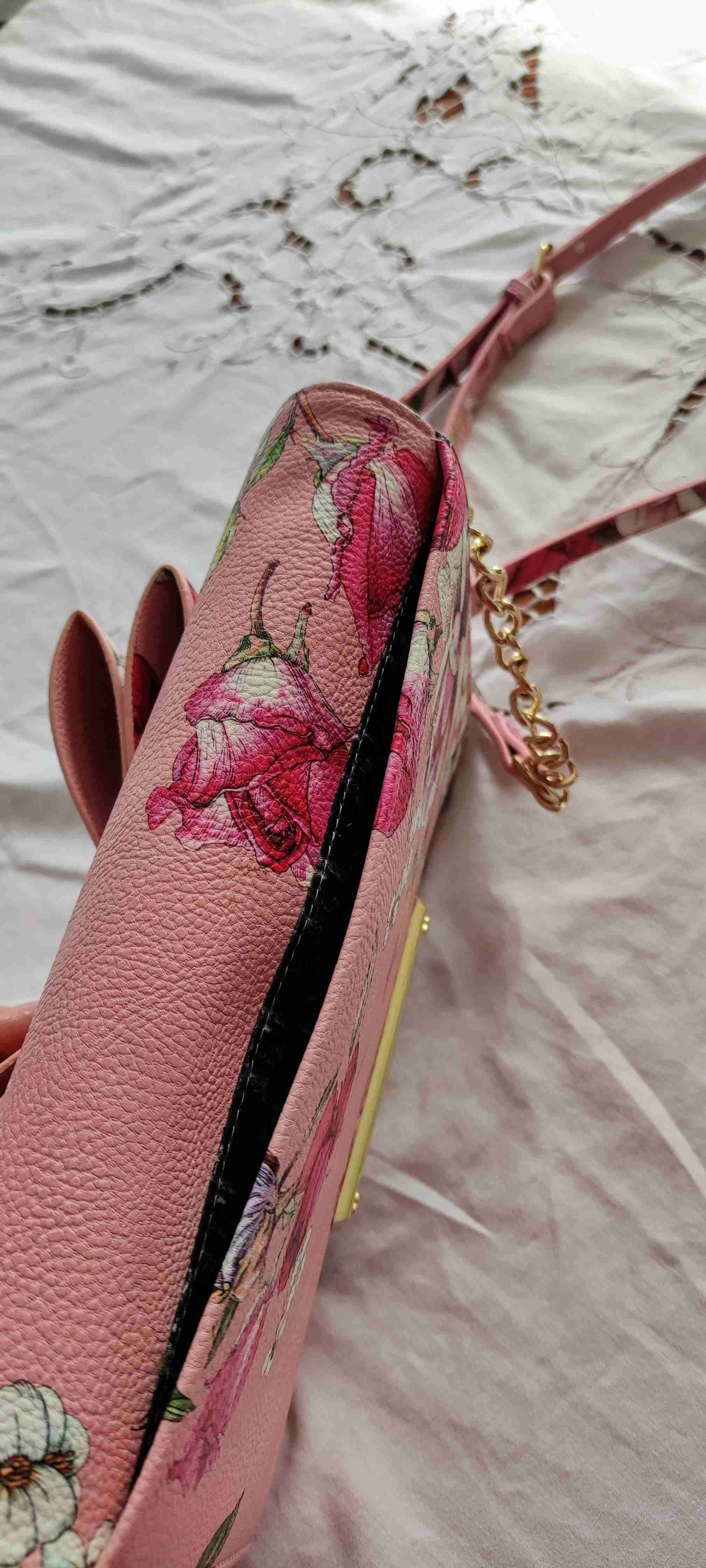 Cartera rosa floral con lazo - miniatura 4