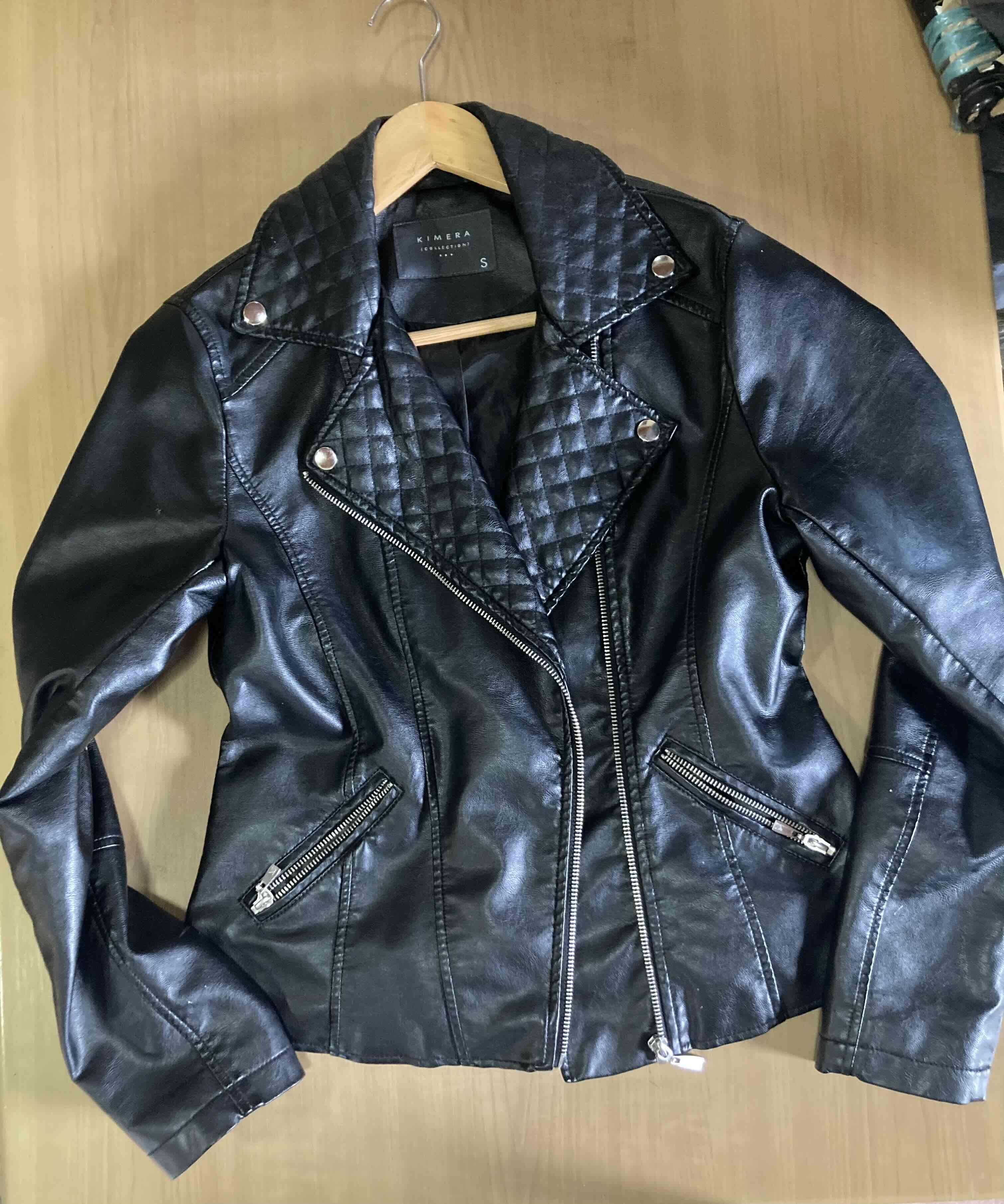 Chaqueta de cuero negro Kimera - miniatura 1