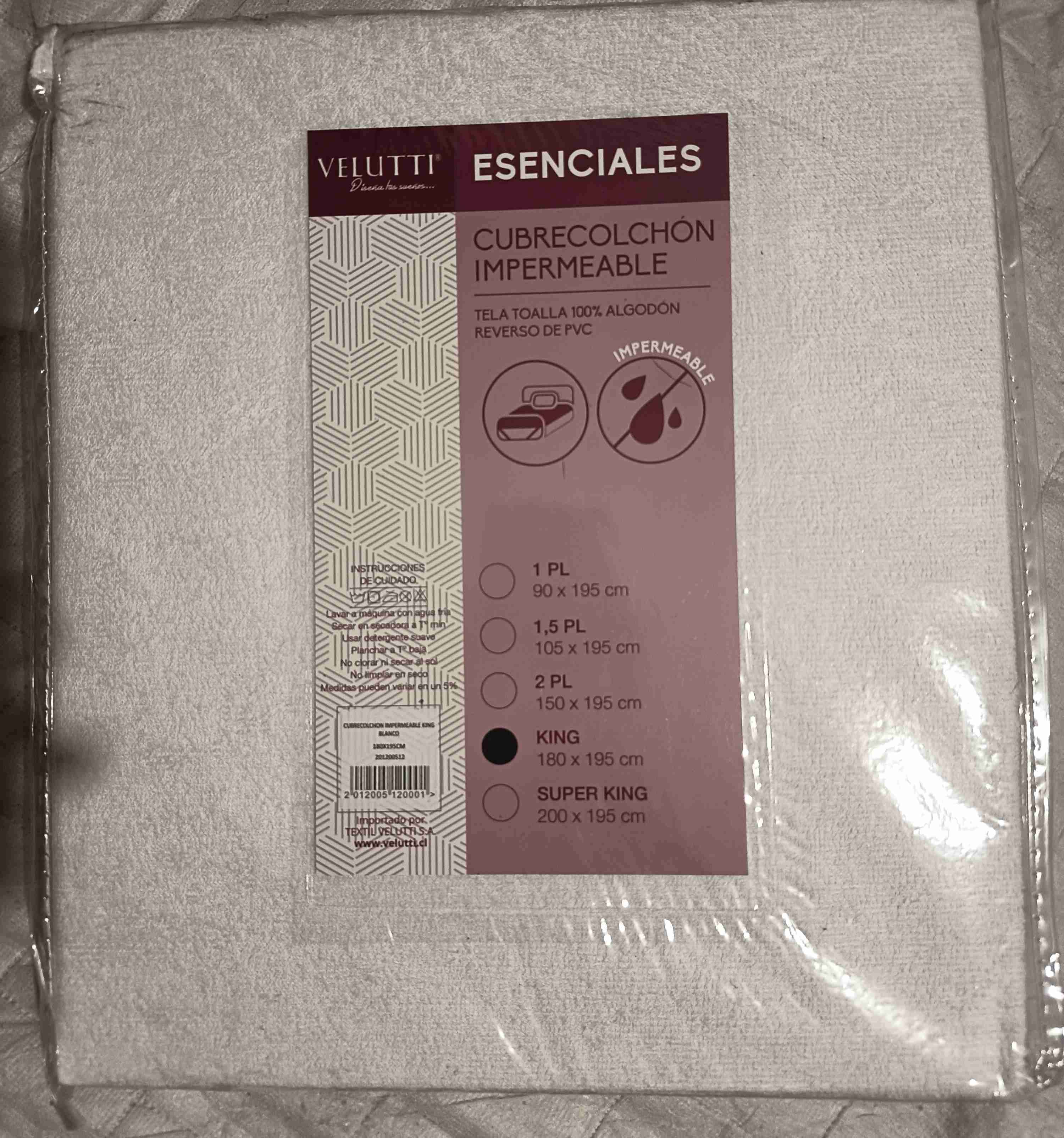 Cubrecolchon  impermeable King Velutti