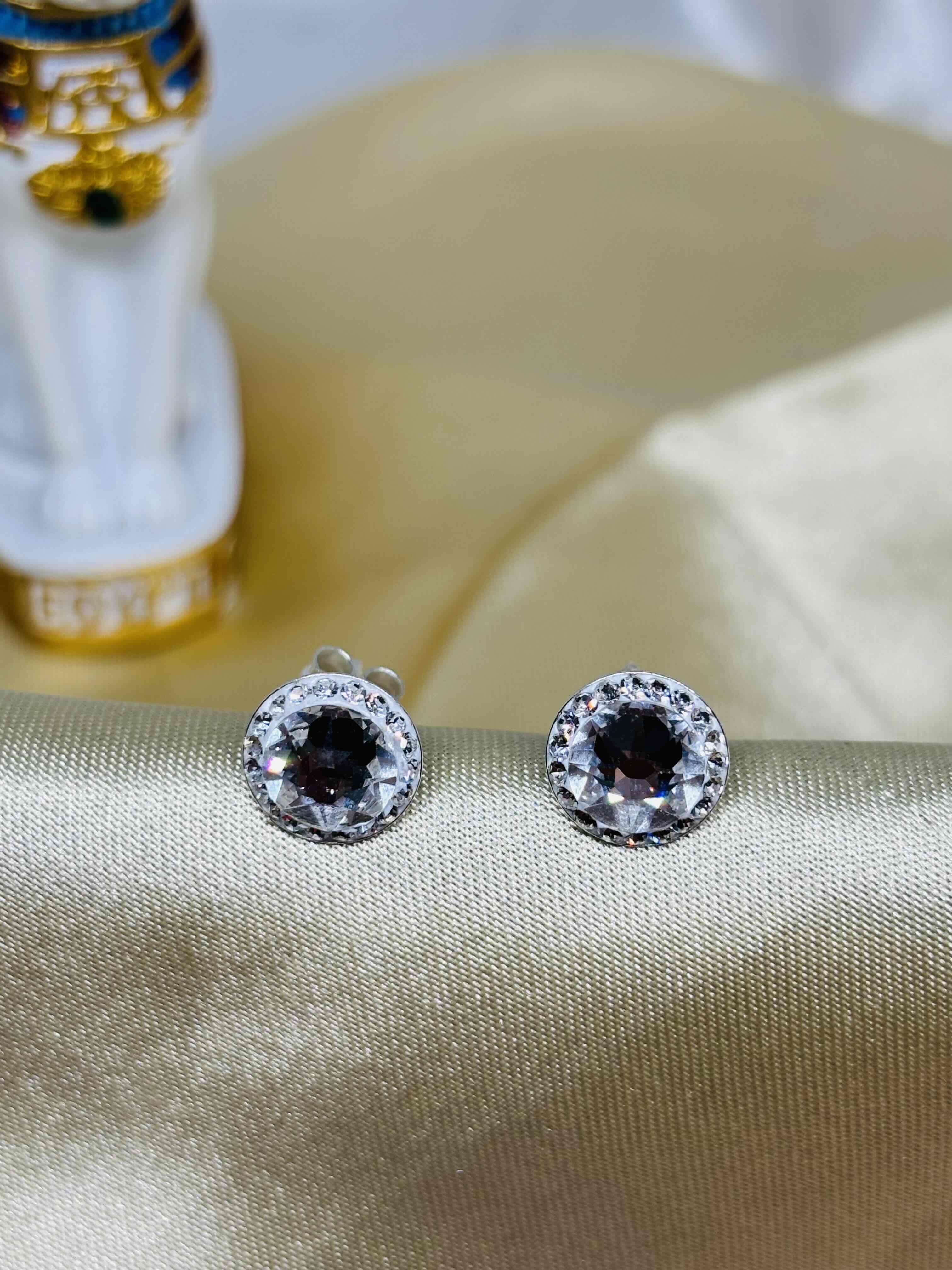 Aros de plata con gemas brillantes - miniatura 2