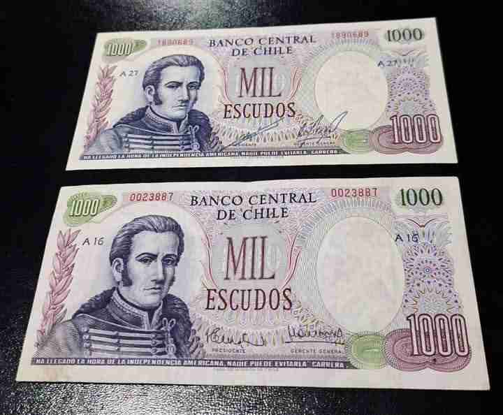 Billetes de 1000 escudos chilenos - miniatura 1