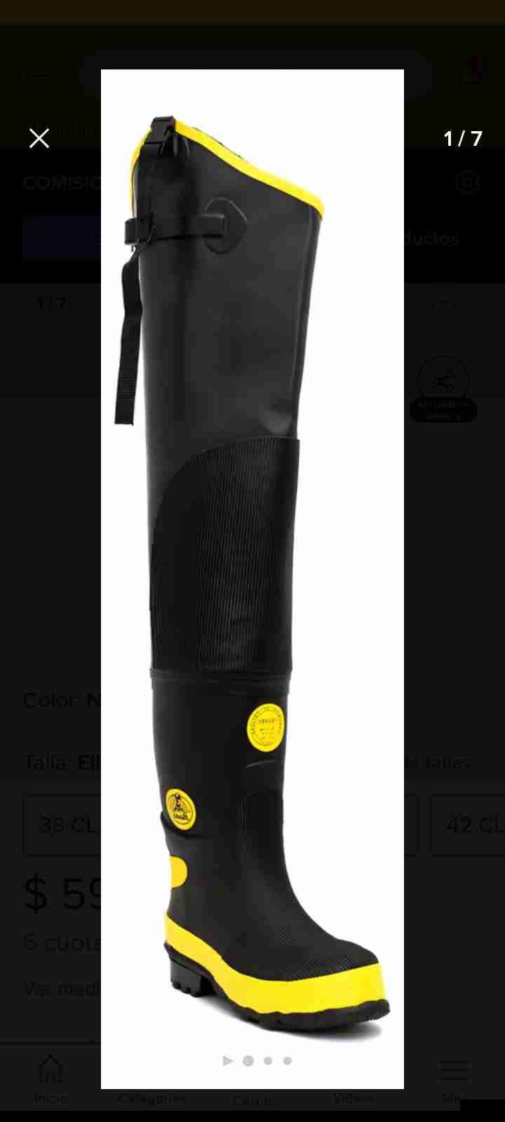 Botas negras altas de seguridad