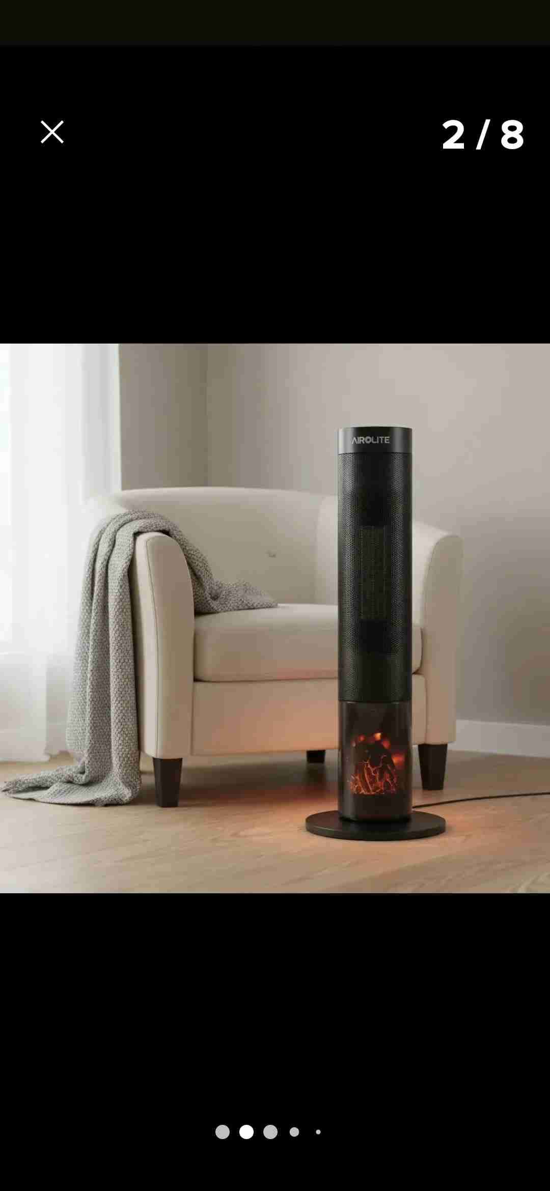 Calefactor torre Airolite negro - miniatura 2