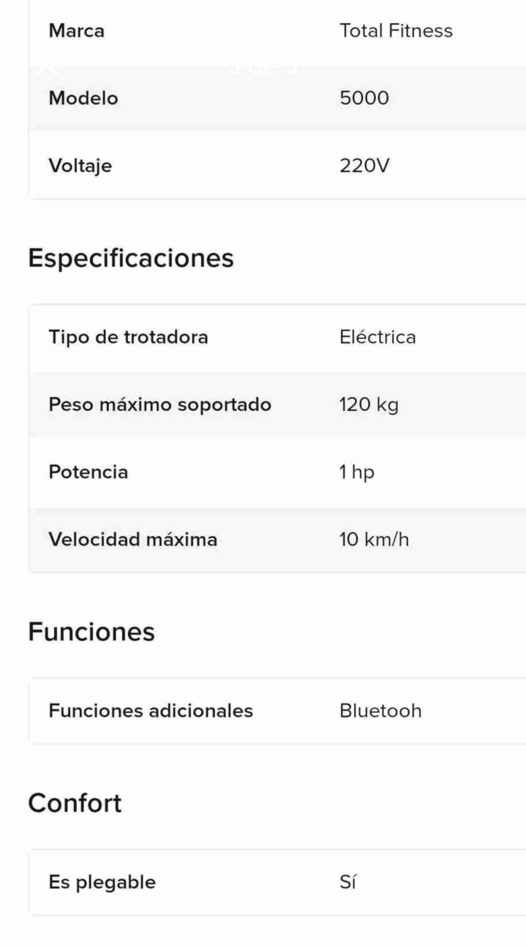 Trotadora Total Fitness 5000 - miniatura 5