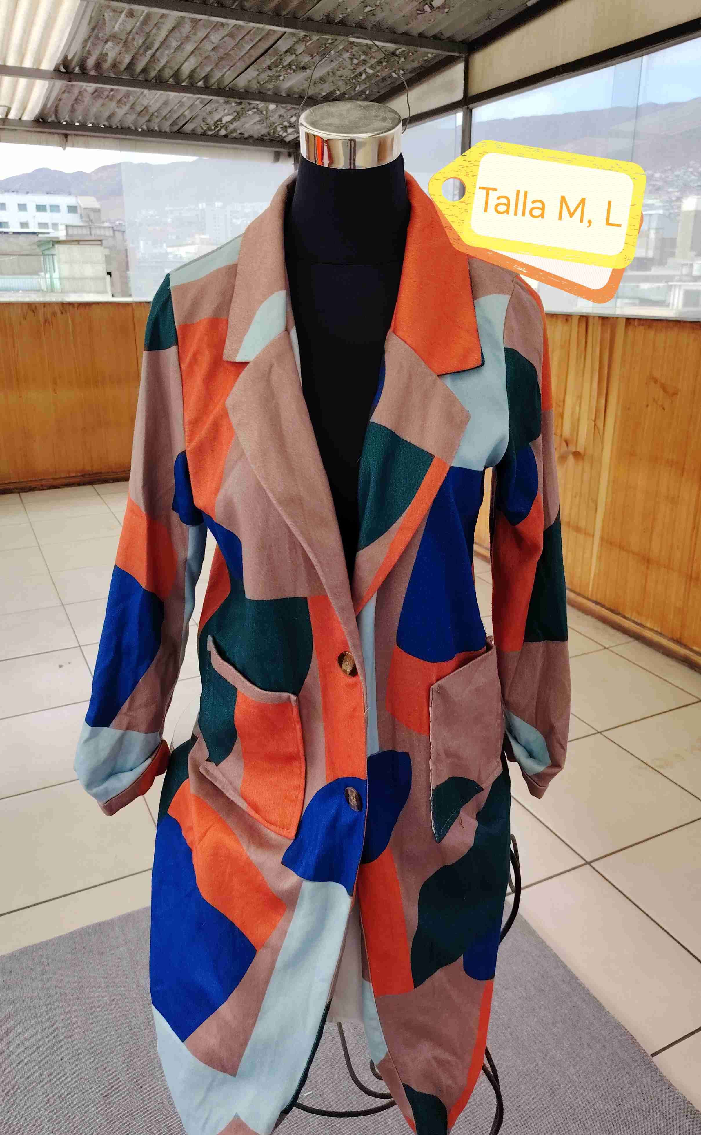 Abrigo azul claro elegante - miniatura 2