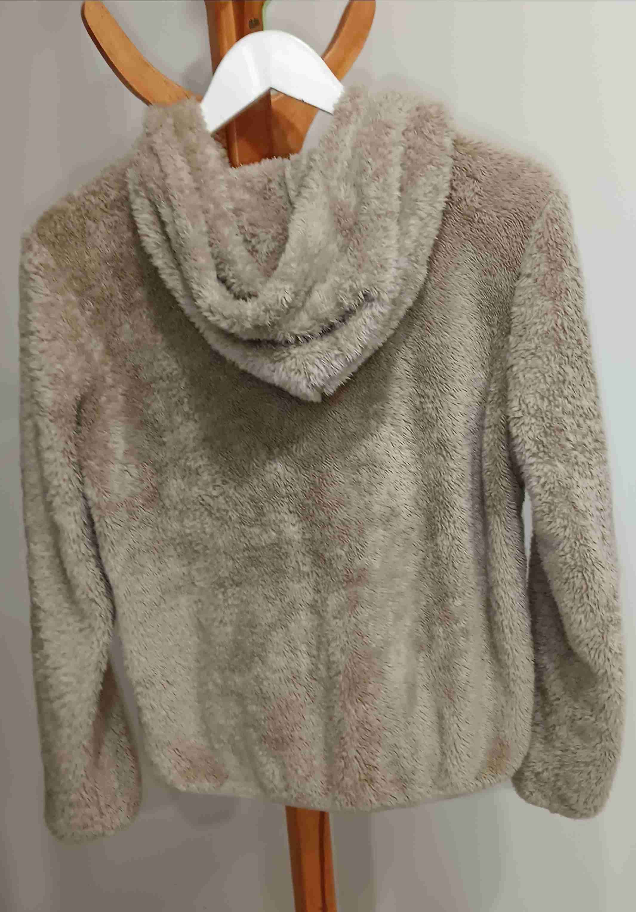 Poleron de felpa con capucha beige Talla S - miniatura 2