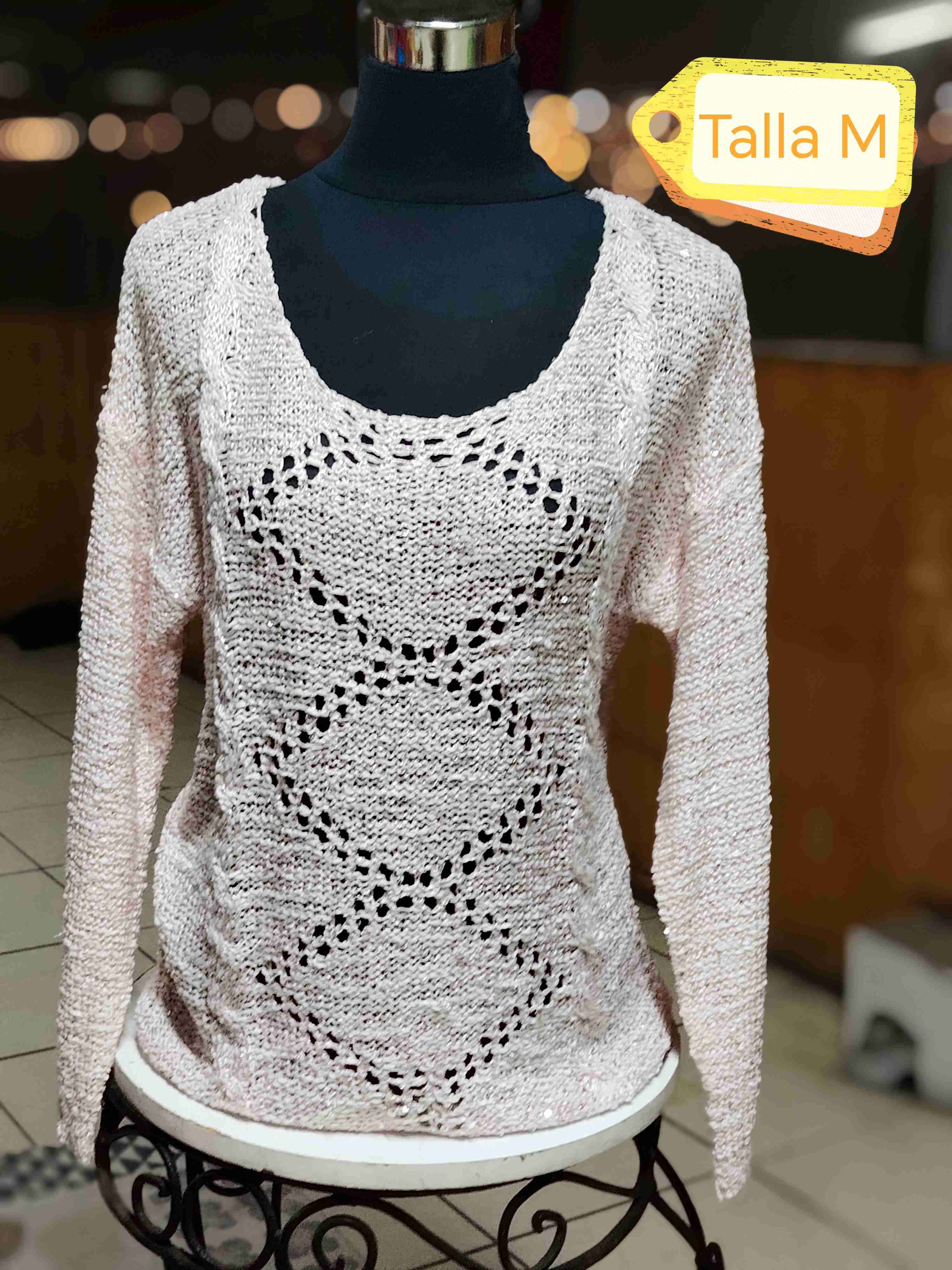 Suéter tejido blanco talla M