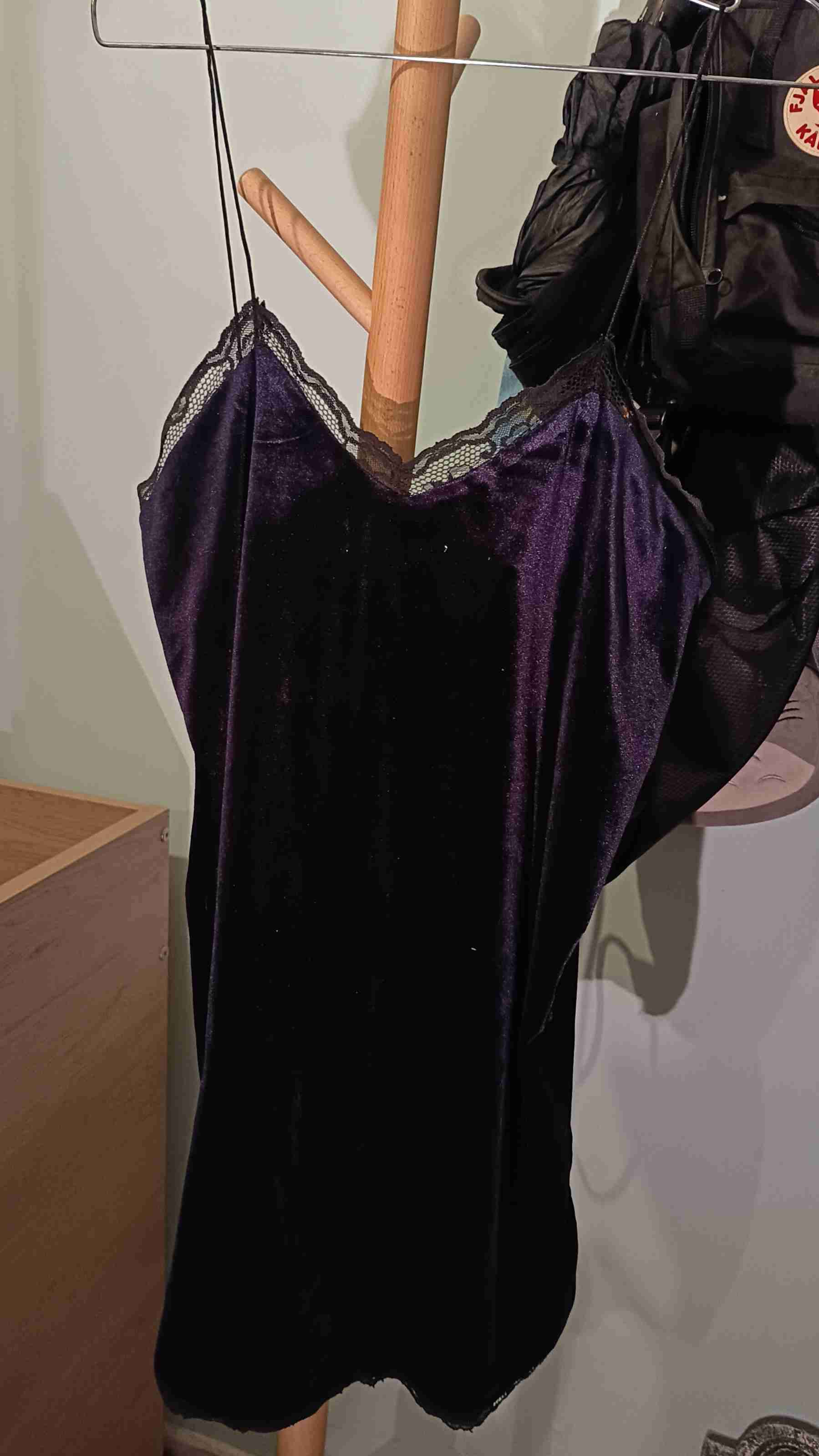 Vestido lencero azul marino - miniatura 1