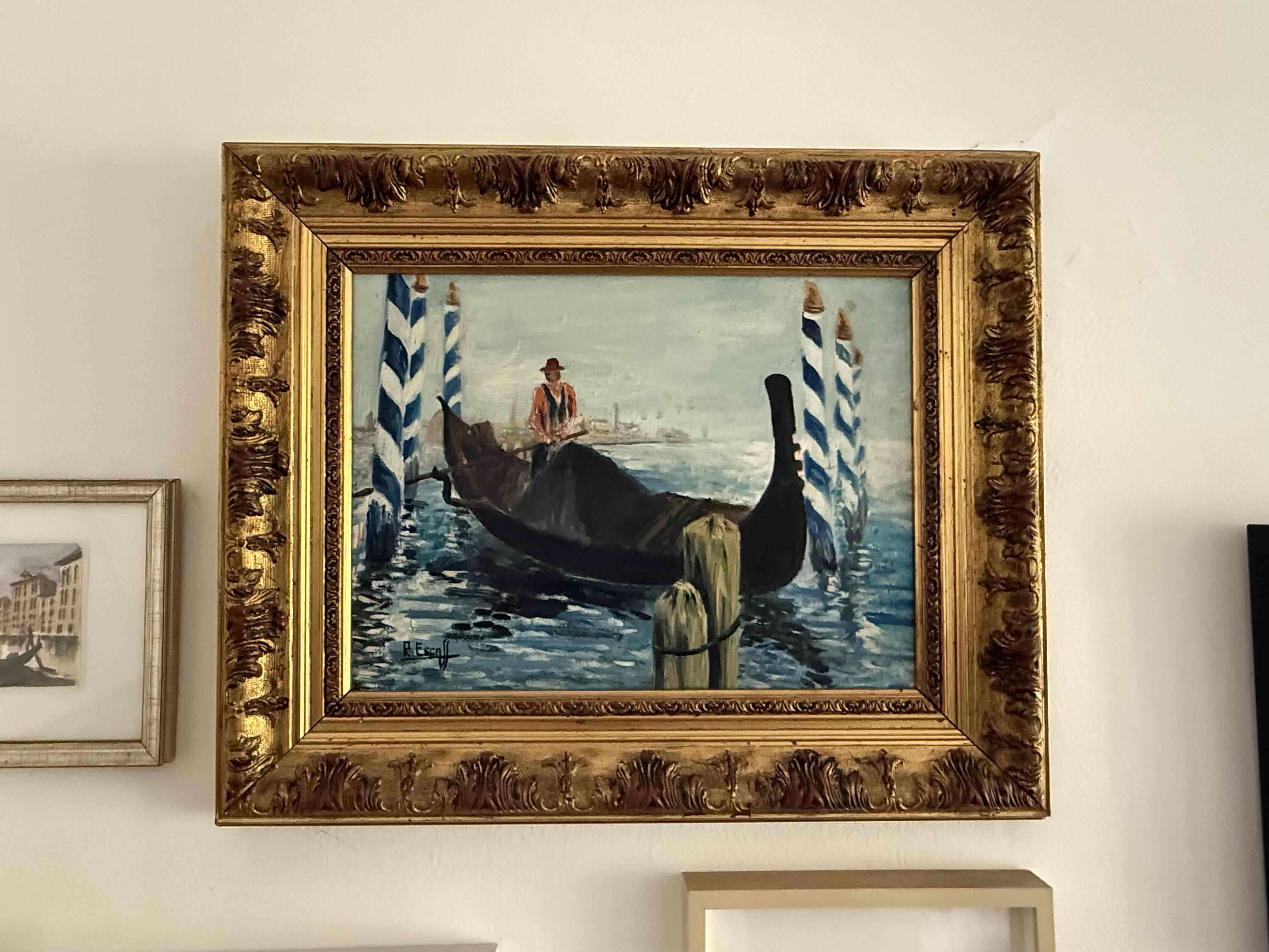 Cuadro de góndola veneciana - Óleo sobre Lienzo - miniatura 1