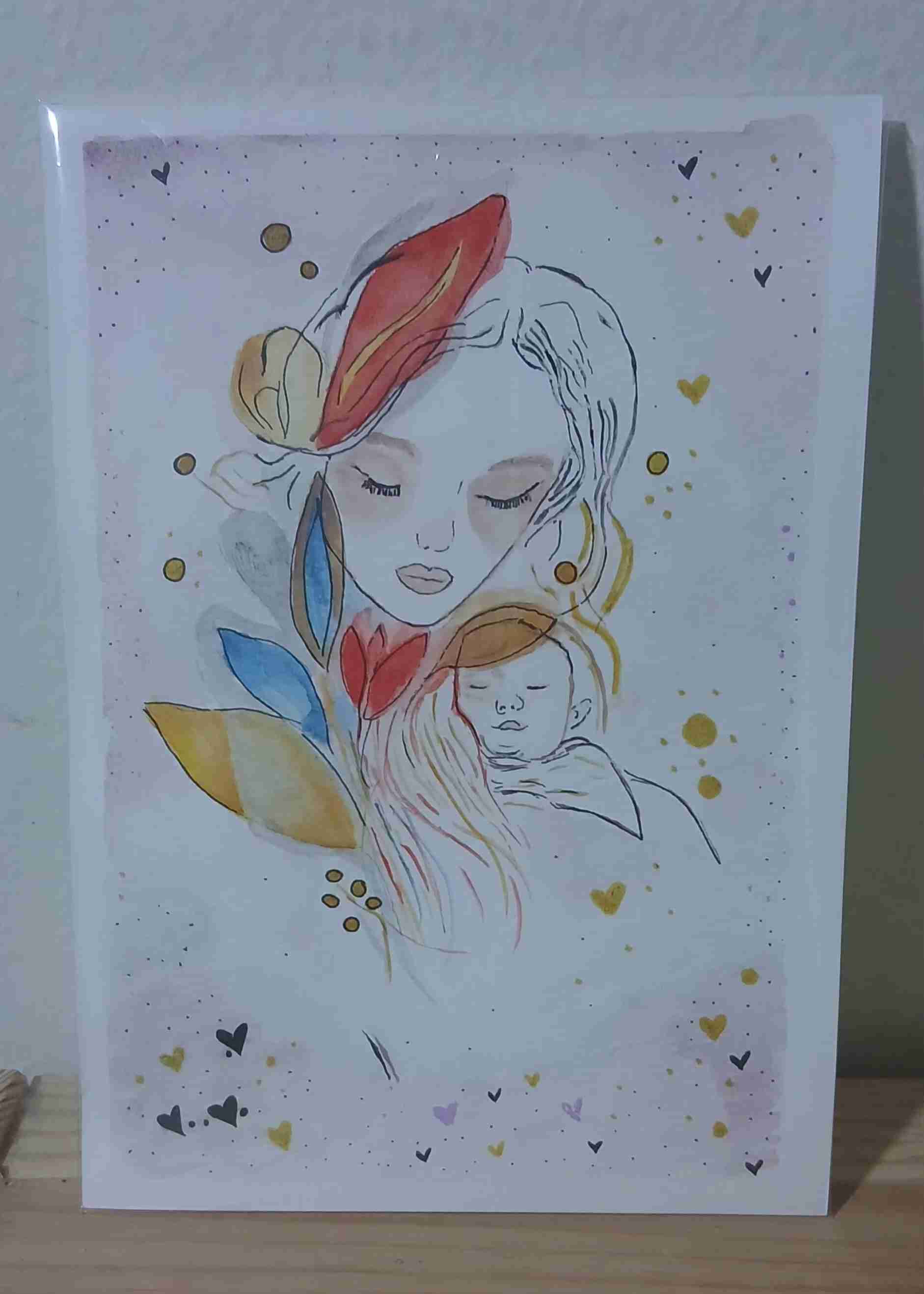 Lámina decorativa madre e hijo