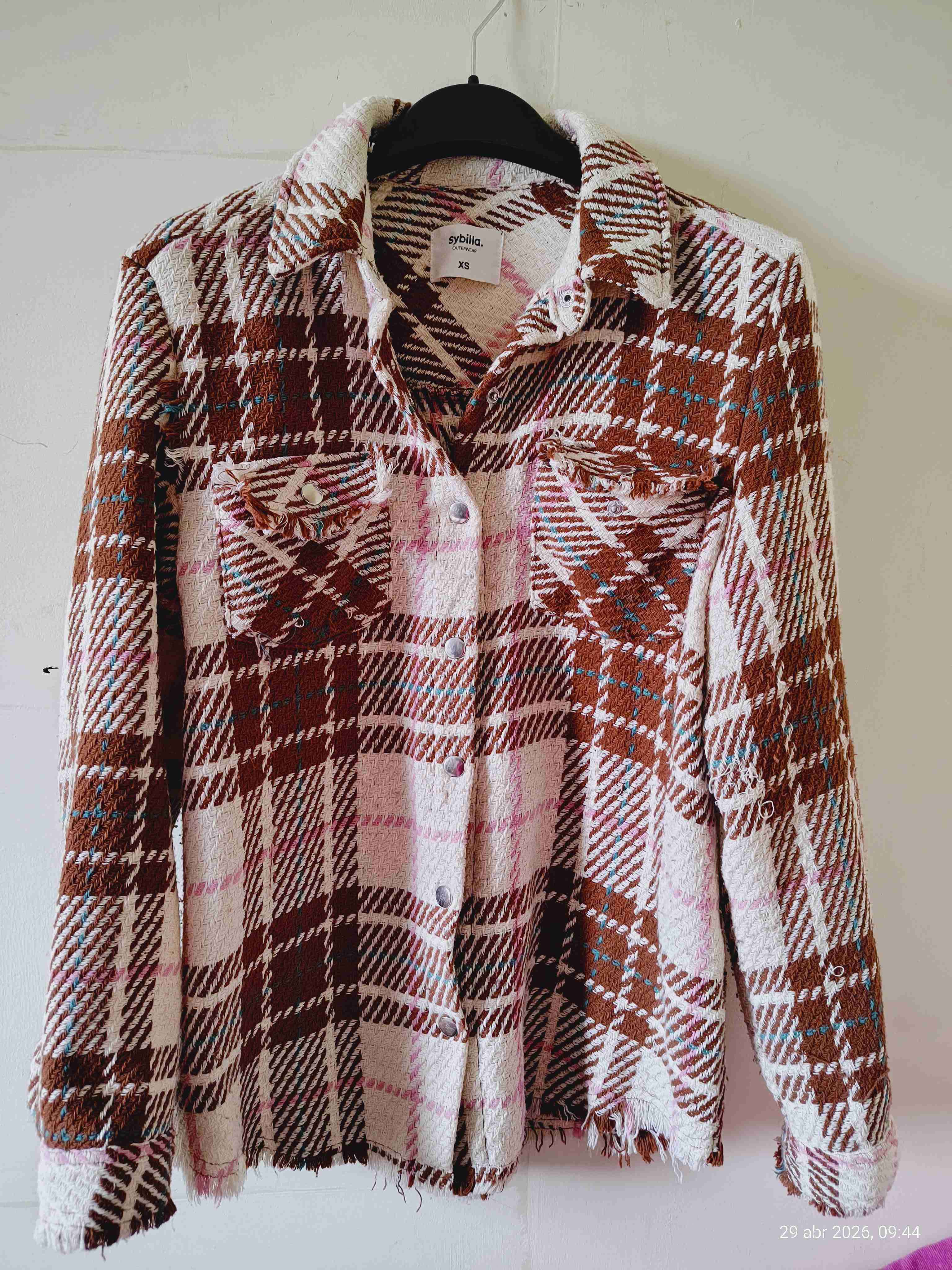 Camisa de cuadros marrón y rosa XS - miniatura 1