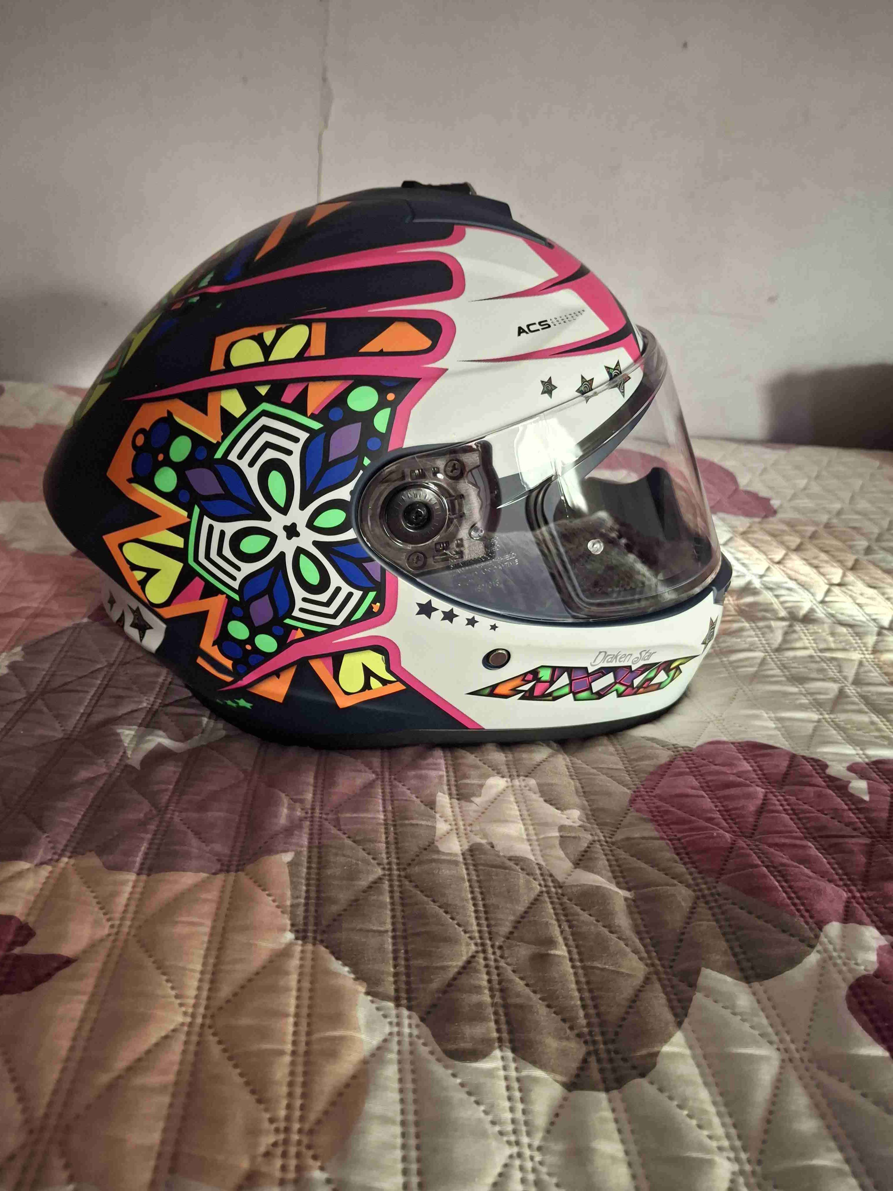 Casco integral Axxis diseño estrellas - miniatura 4
