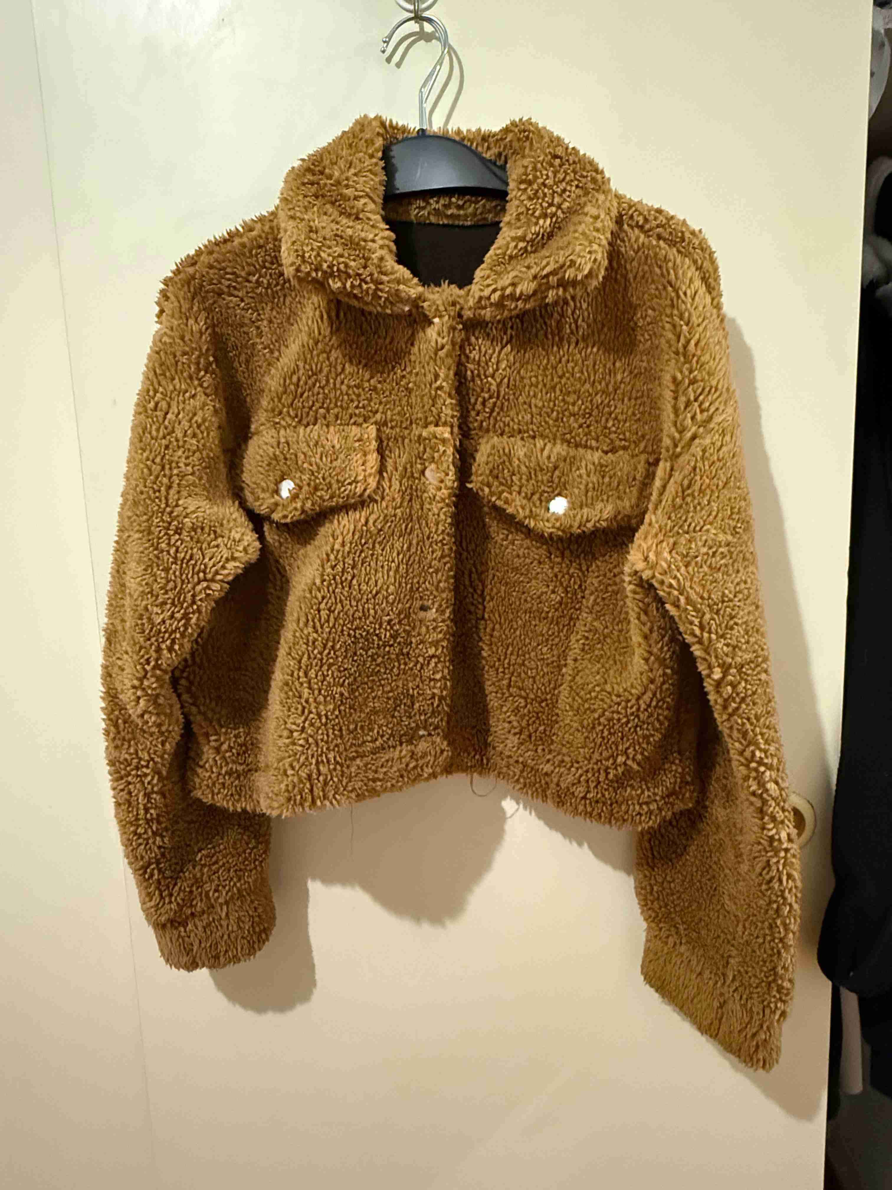 Chaqueta de peluche marrón - miniatura 1