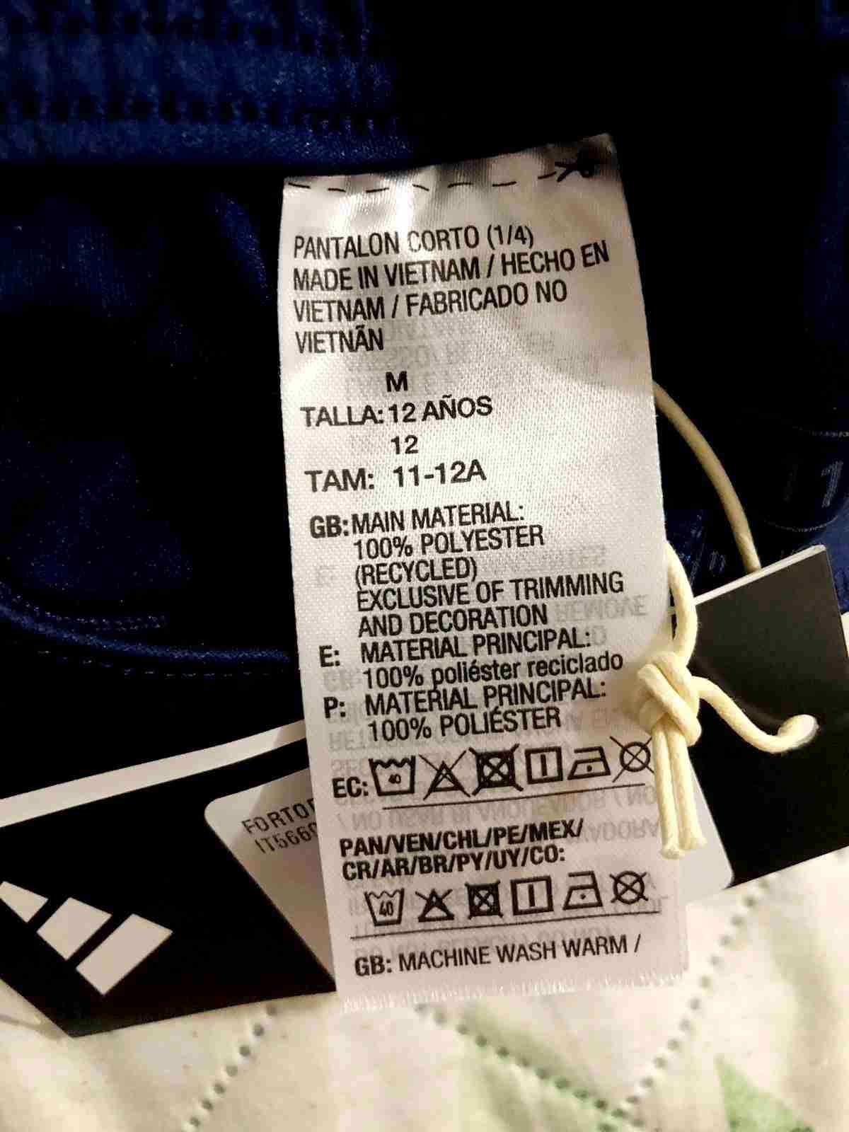 Short deportivo azul marino Adidas - miniatura 2