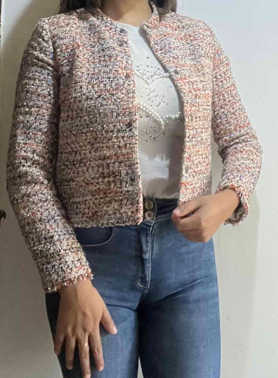 Chaqueta de tweed multicolor - miniatura 5