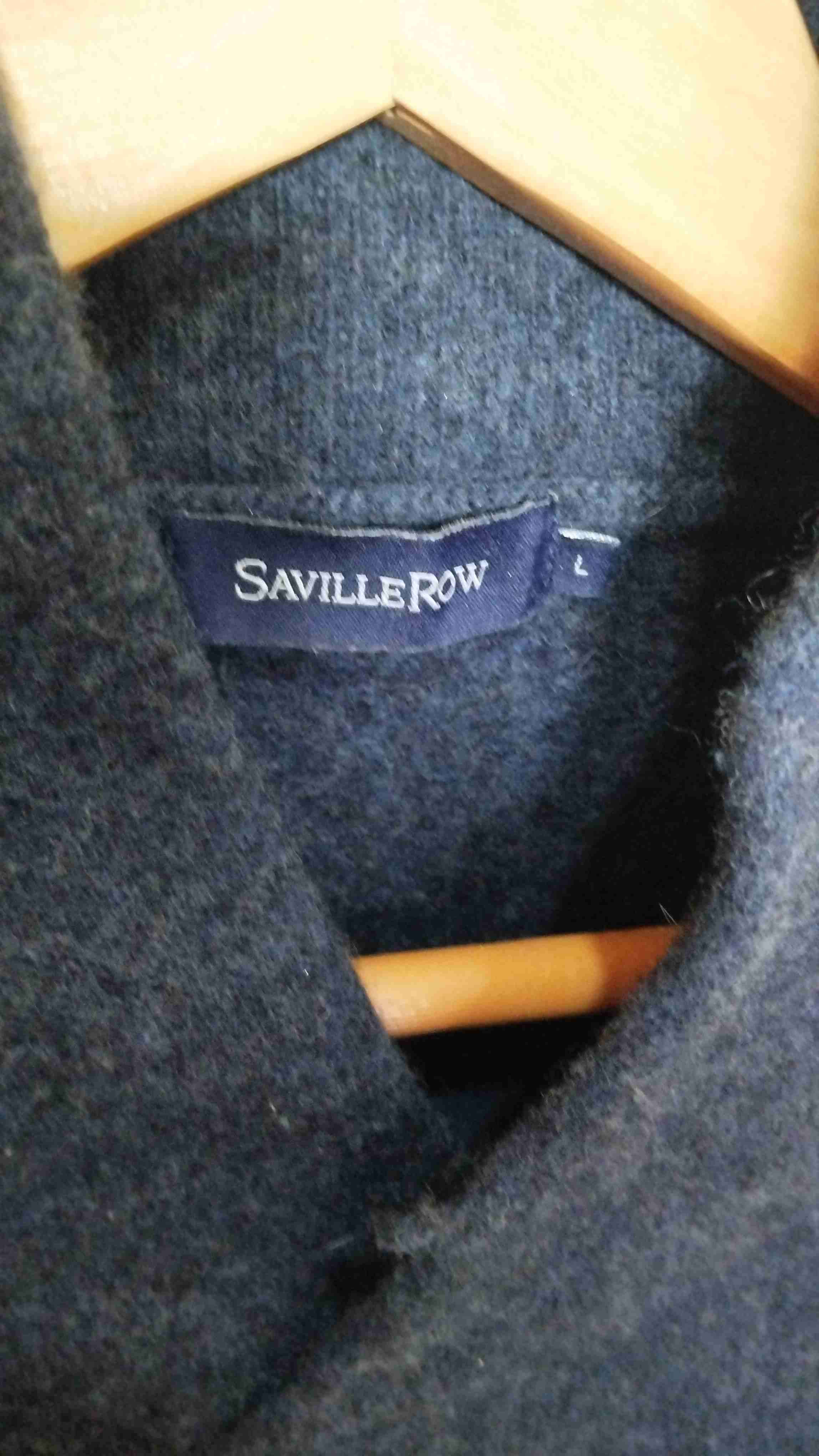 Suéter azul talla Mcon cuello alto 80% lana marino - miniatura 2