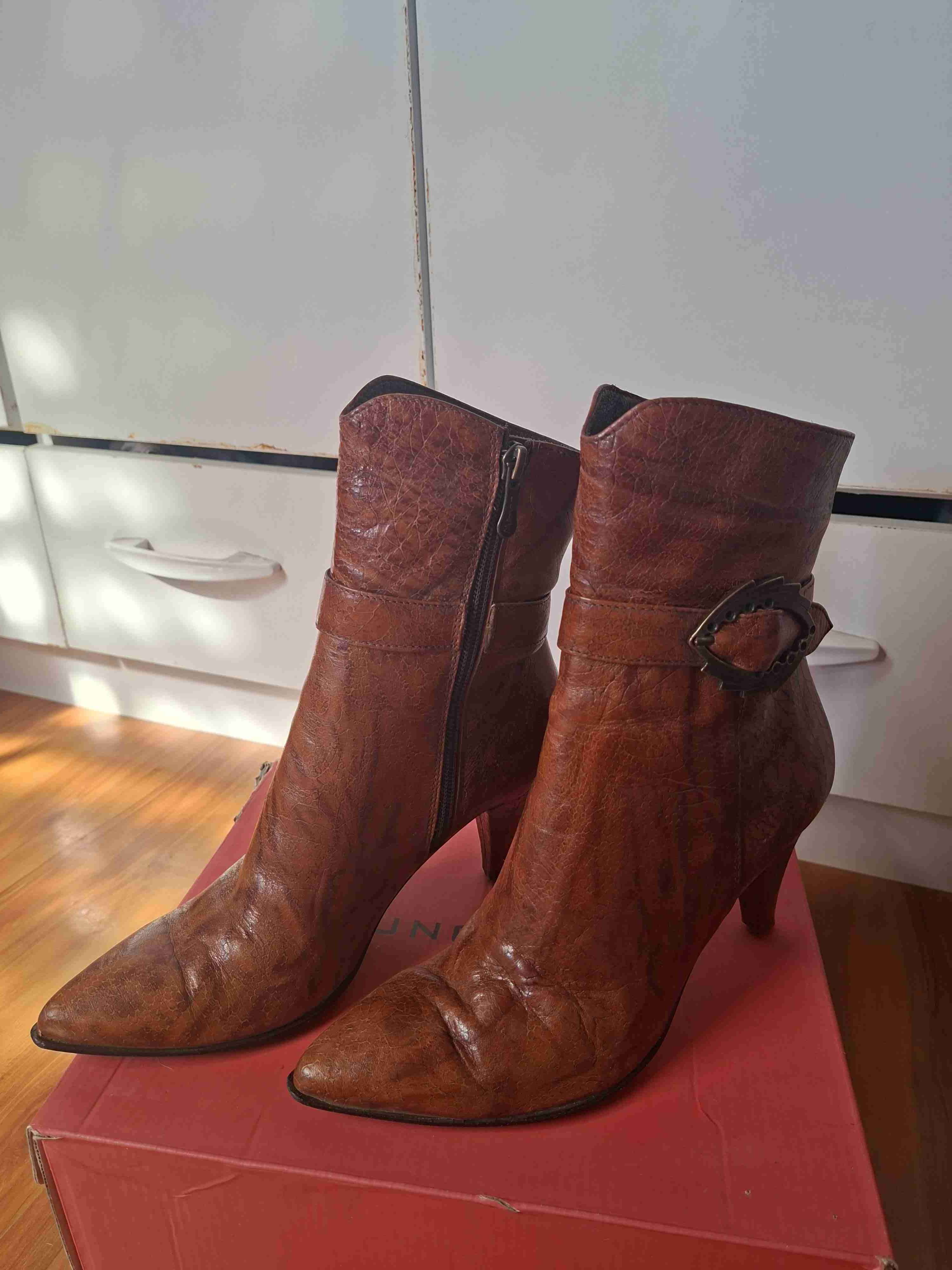 Botines de cuero marrón - miniatura 2