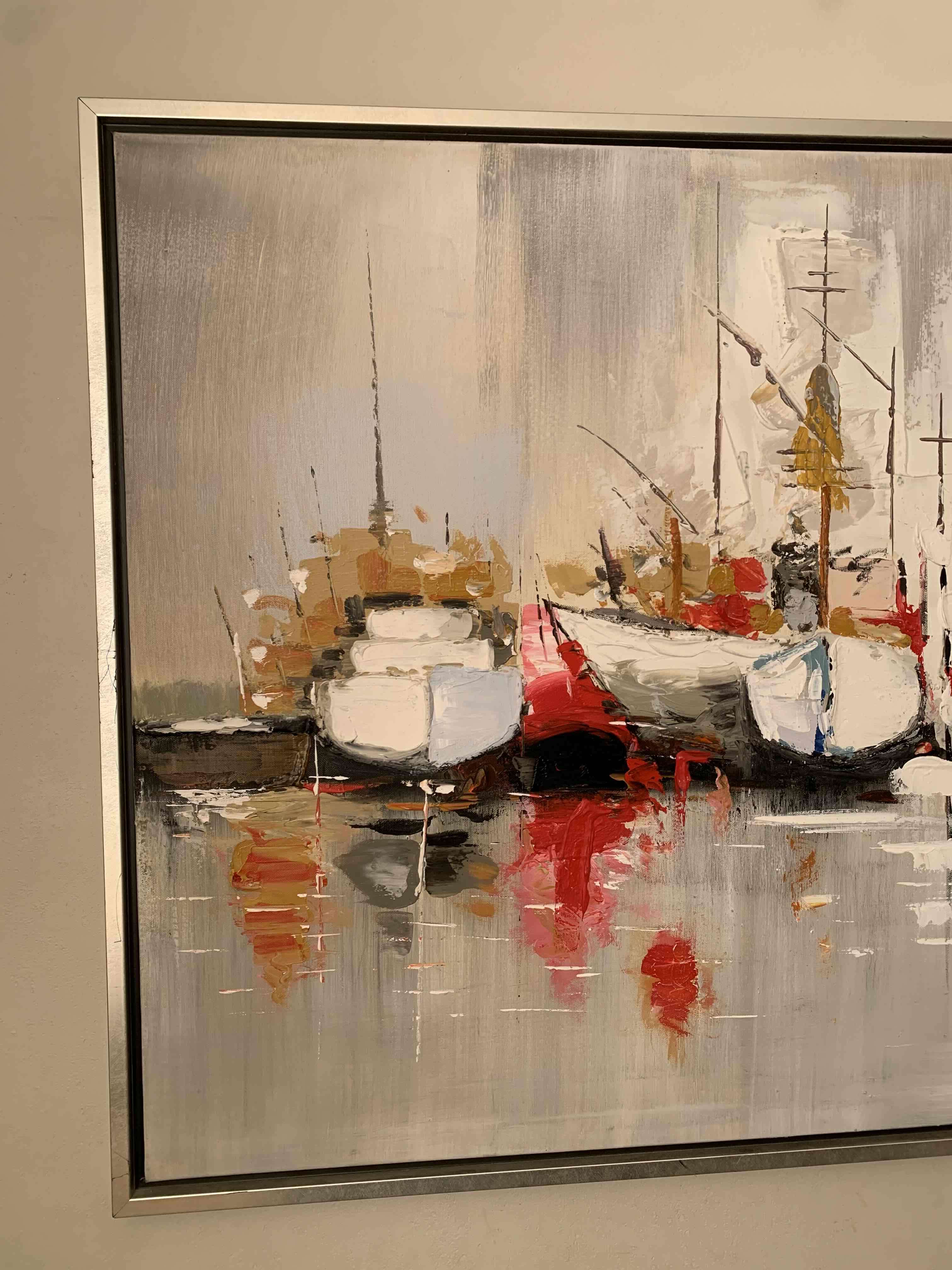 Cuadro veleros  coloridos en tela - miniatura 2