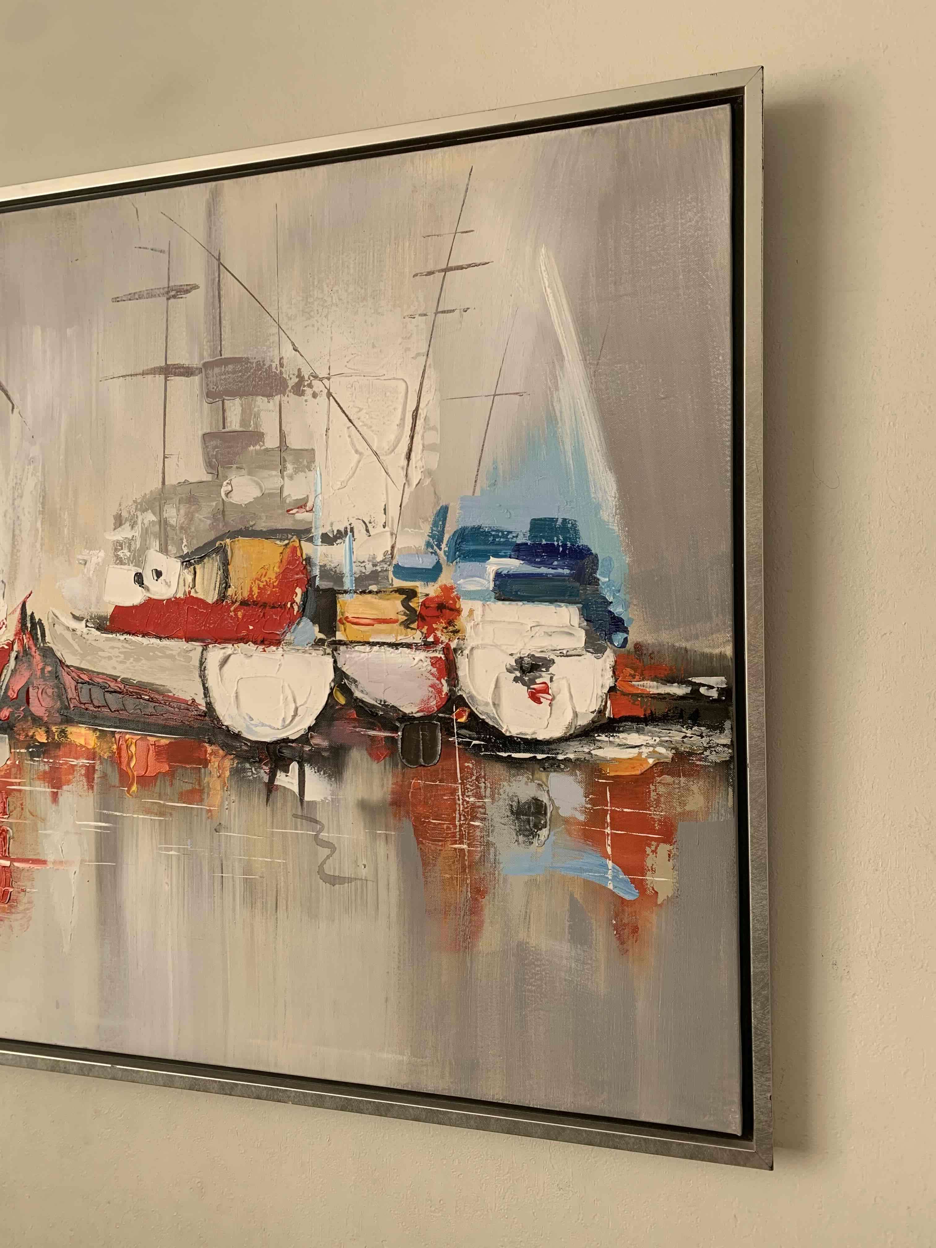 Cuadro veleros  coloridos en tela - miniatura 3