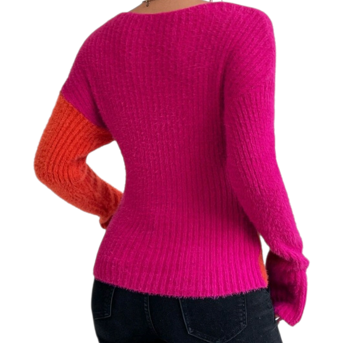 Suéter mujer bicolor y blanco - miniatura 2