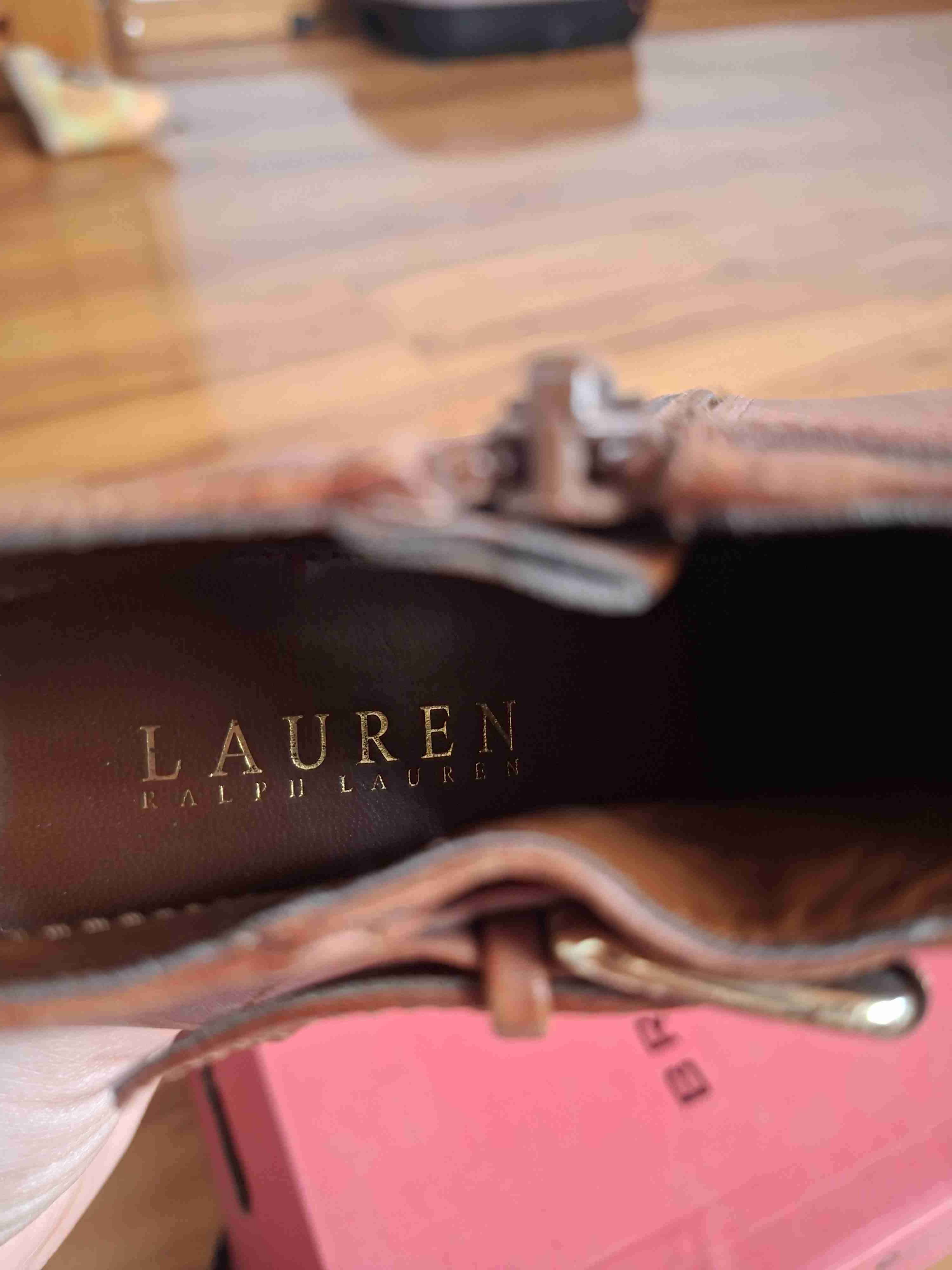 Botines de cuero marrón Ralph Lauren - miniatura 2