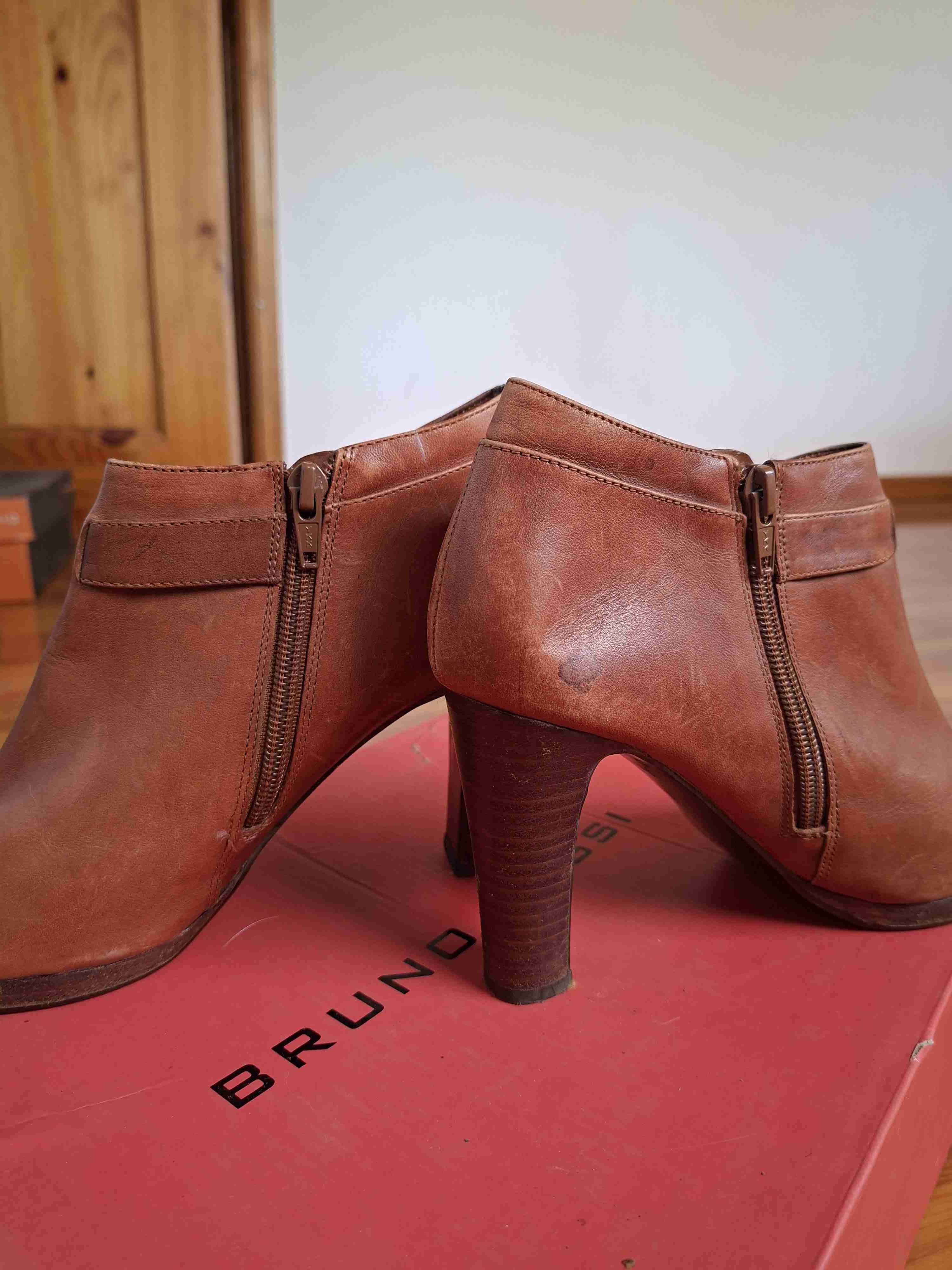 Botines de cuero marrón Ralph Lauren - miniatura 4