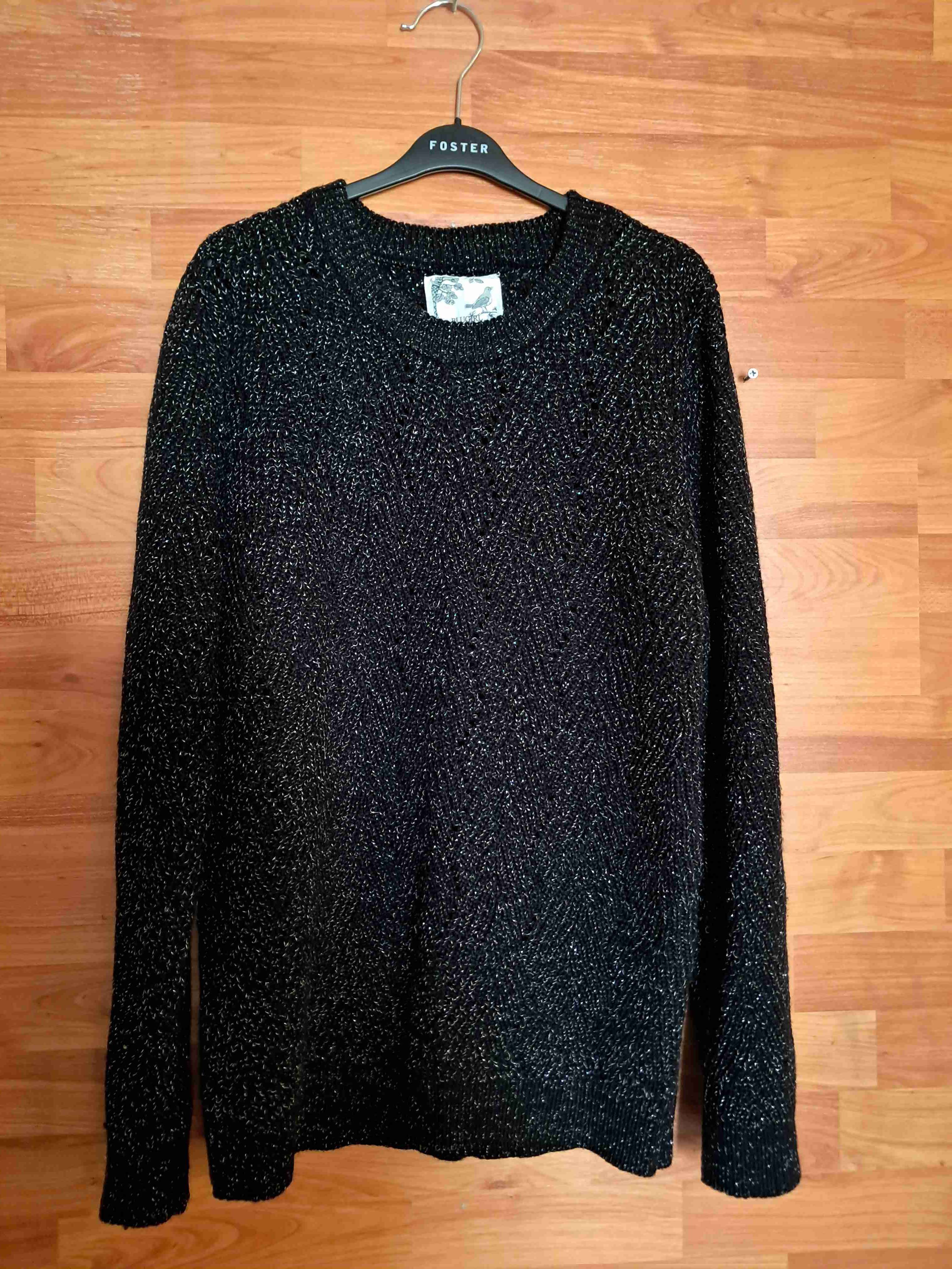 Suéter negro tejido fino - miniatura 1