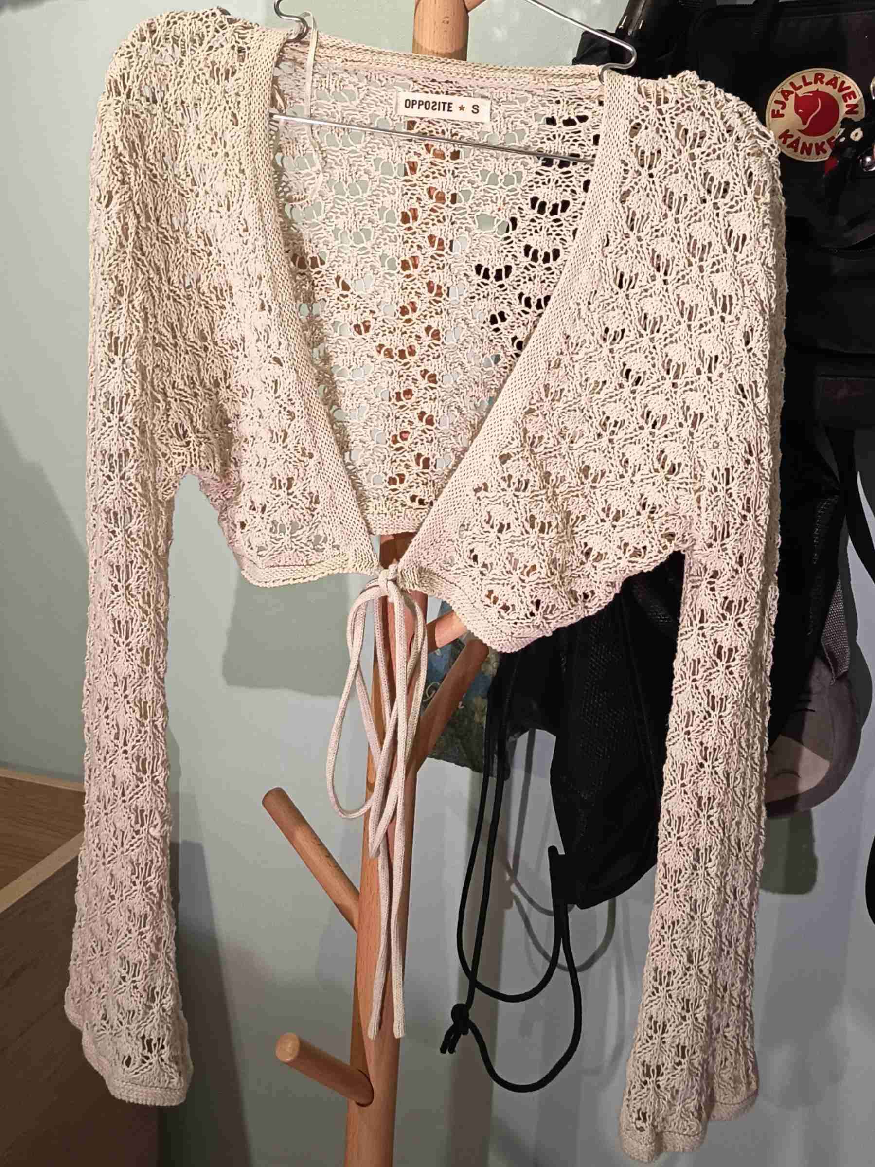 Cárdigan crochet blanco Opposite - miniatura 1